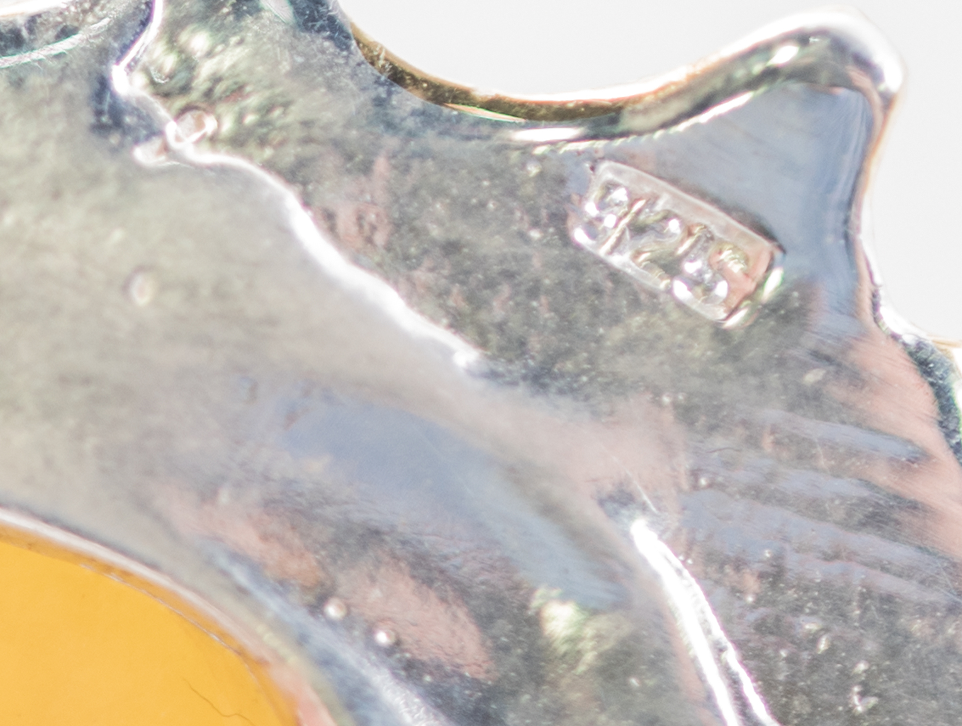 Sterling Silver, 11.90 CT Moss Opal, and Sapphire Shell Brooch