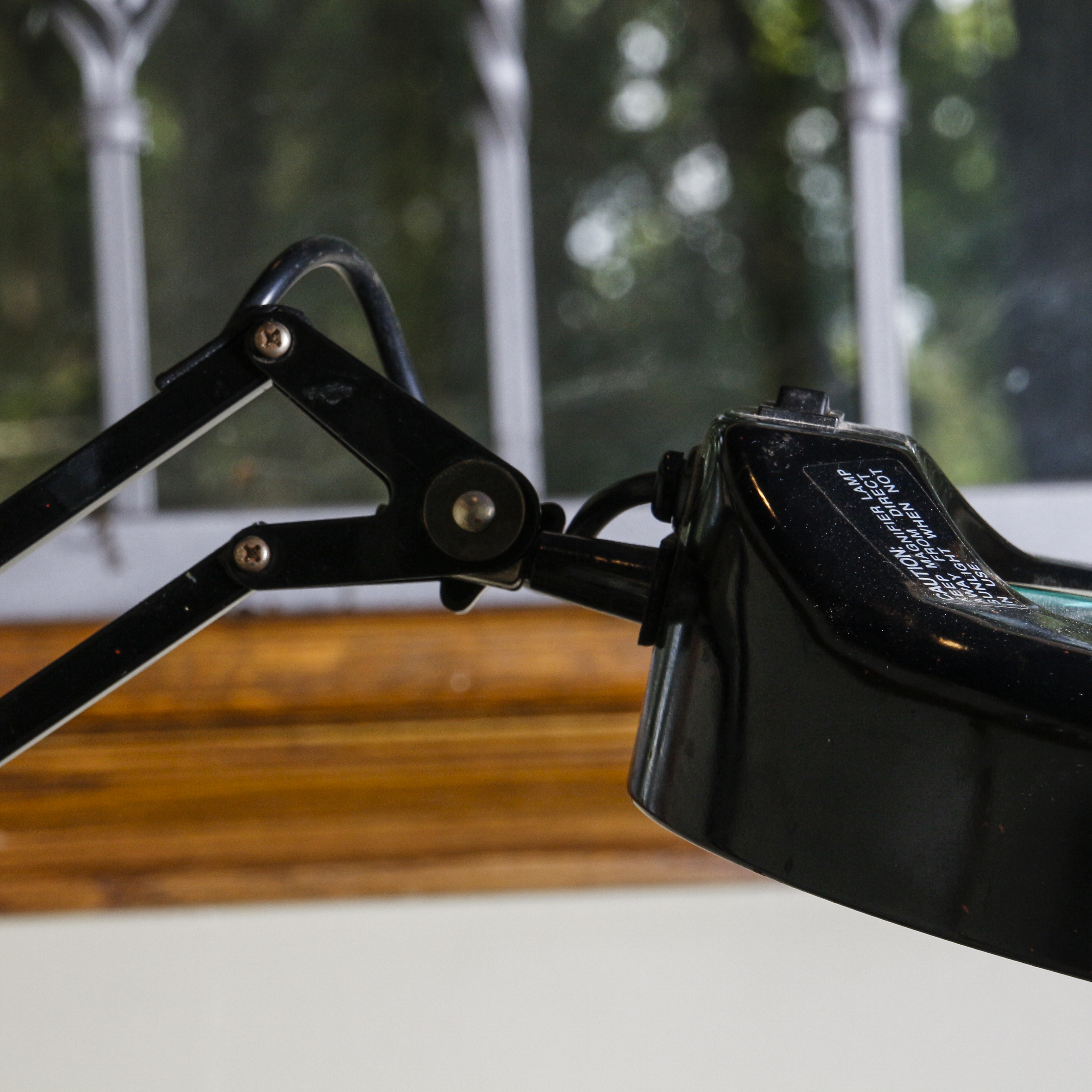 Contemporary Work Table with Magnifying Lamp