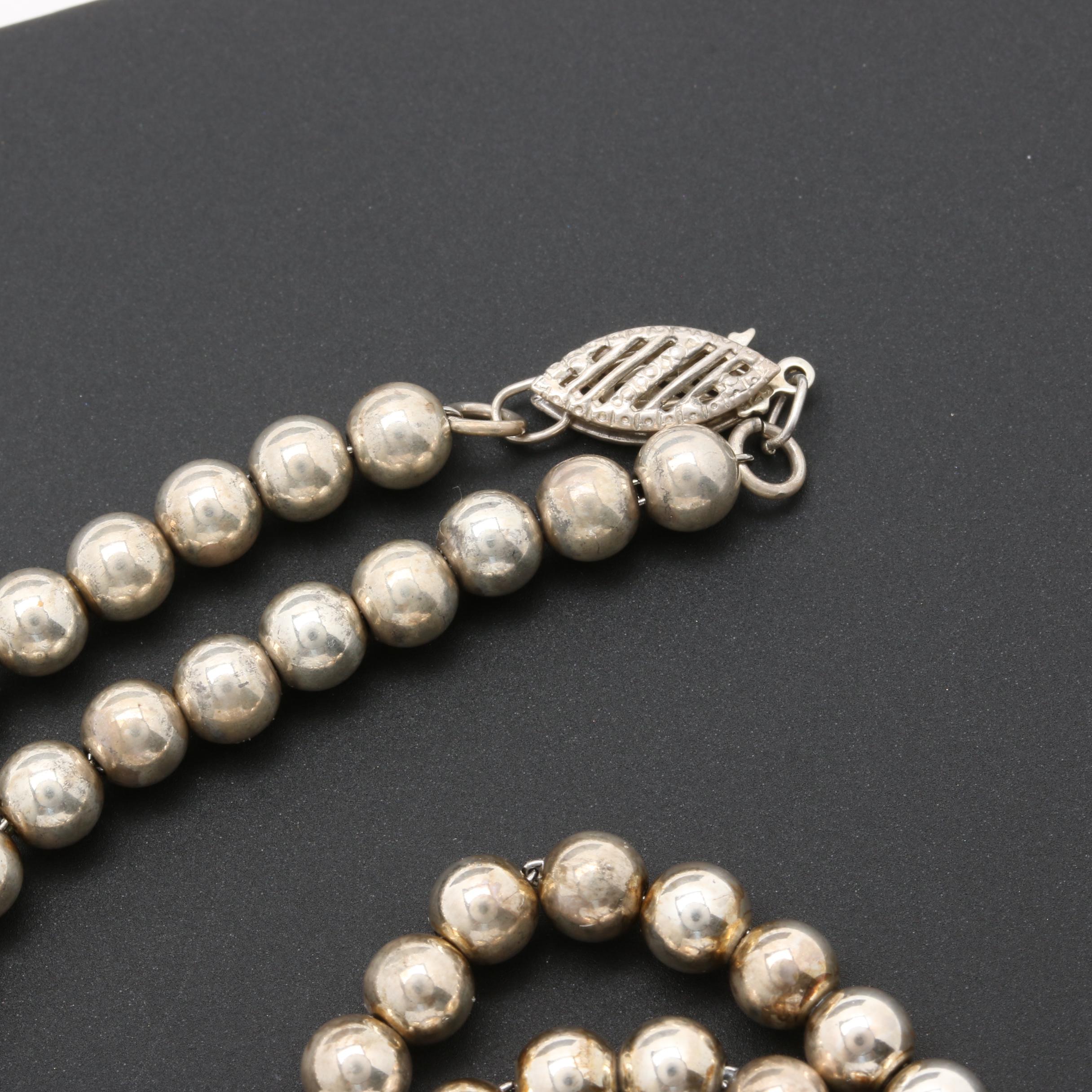 Sterling Silver Beaded Necklace With Disney Charms