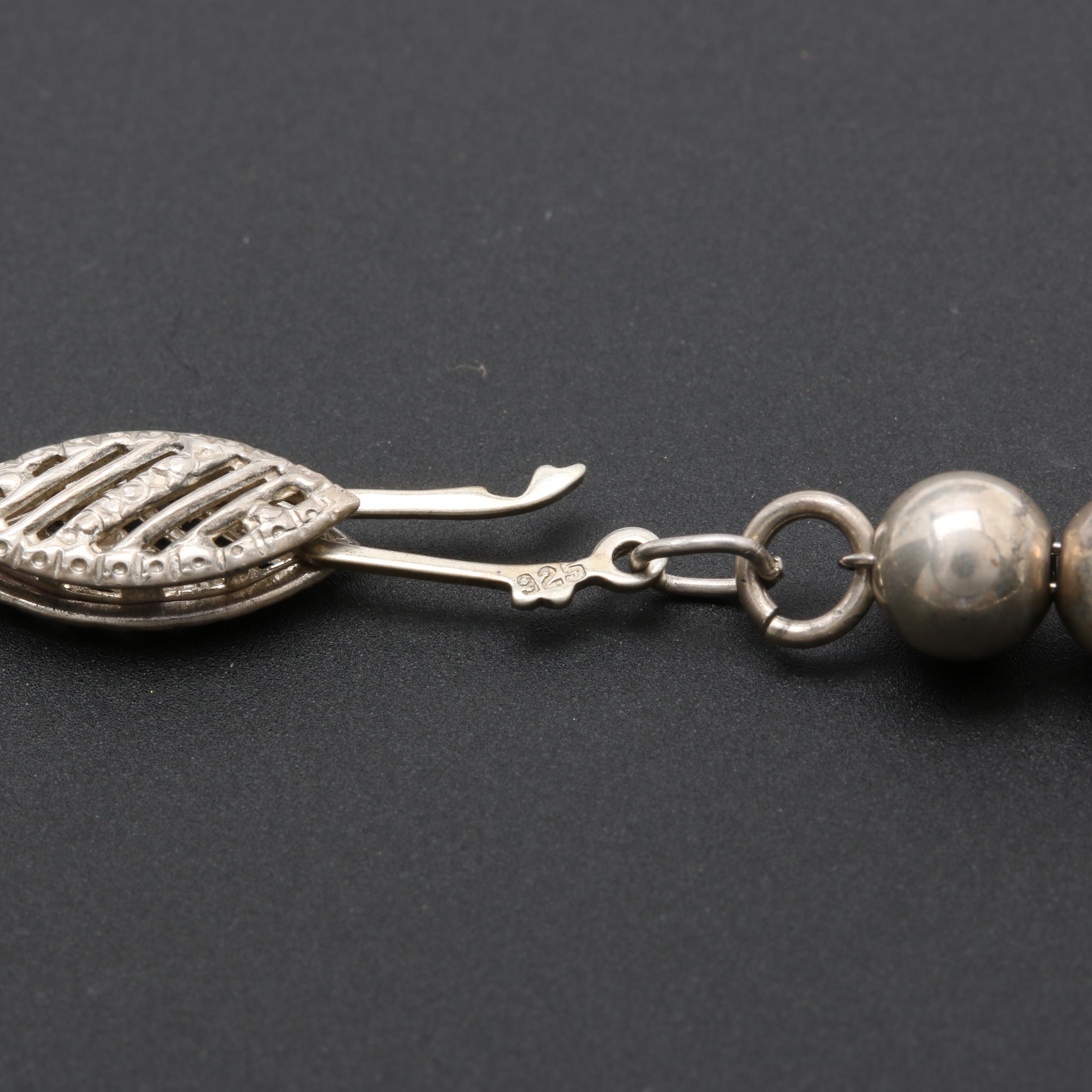 Sterling Silver Beaded Necklace With Disney Charms