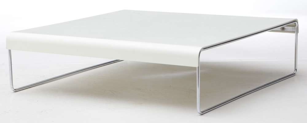 Low White Laminate Coffee Table from Cassina