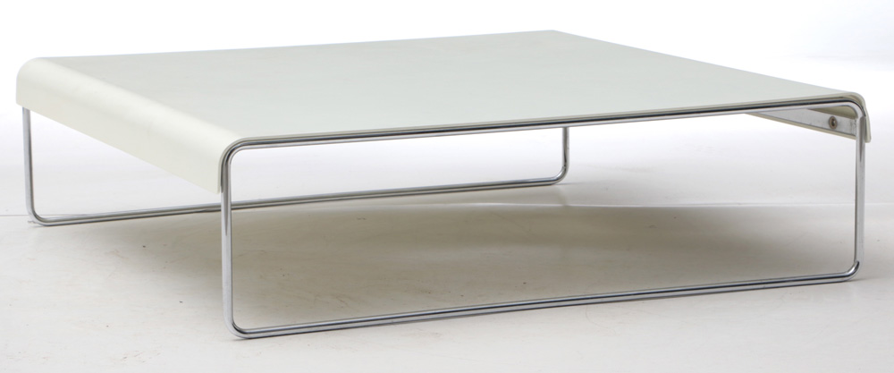 Low White Laminate Coffee Table from Cassina