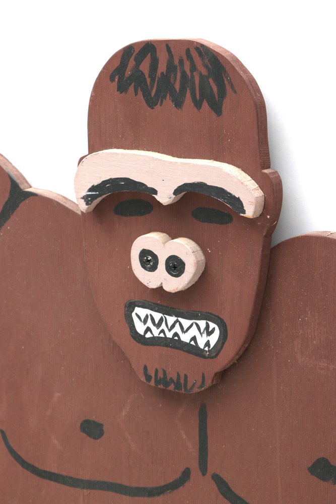Handmade Wooden Gorilla Folk Art Yard Ornament