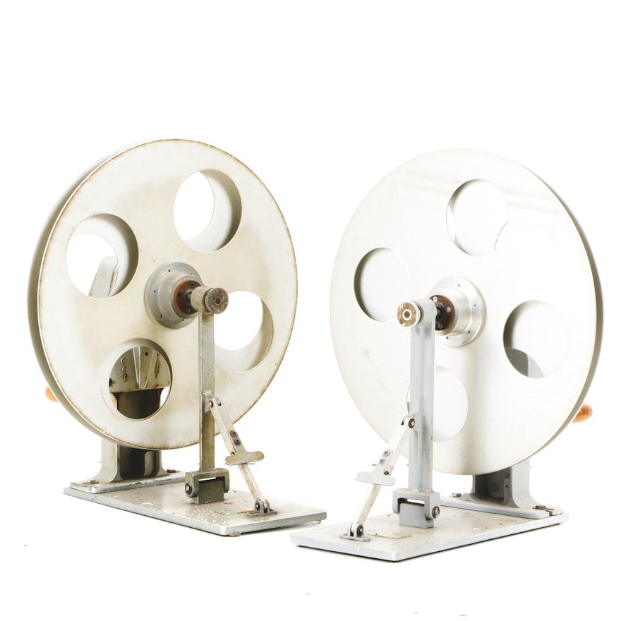 Pair of Vintage Movie Reel Winders from Hollywood Film Company