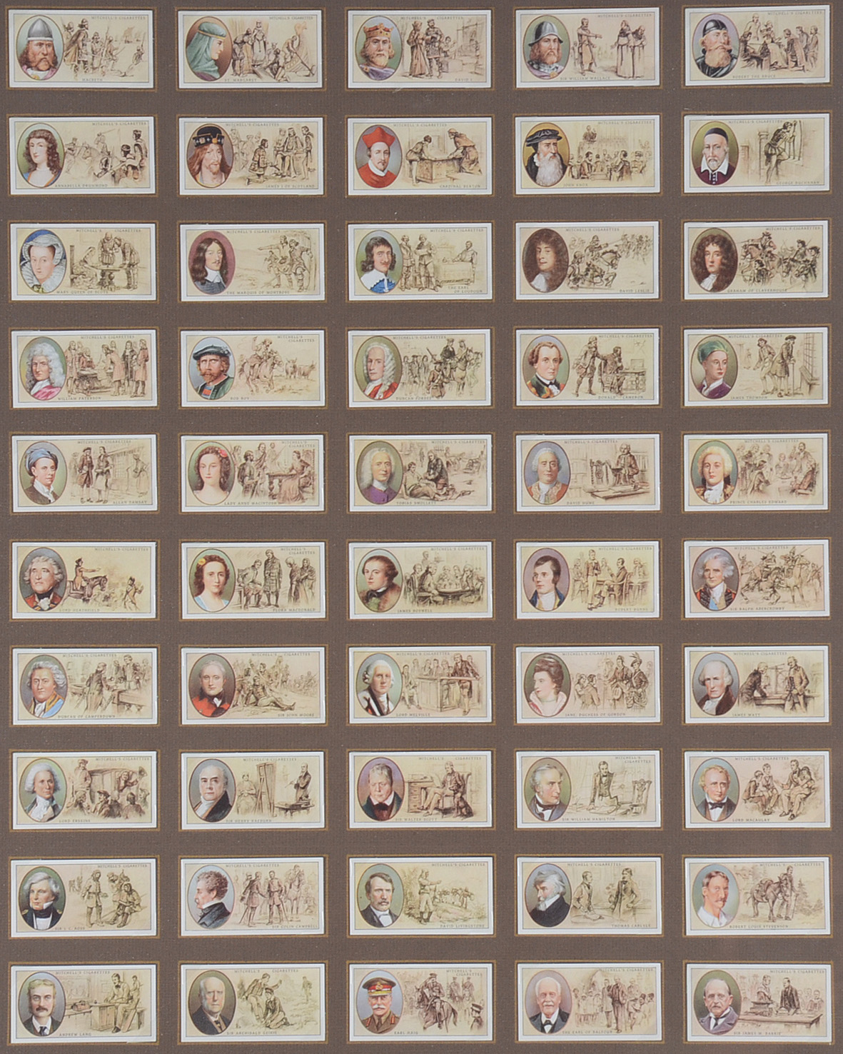 Collection of Vintage Offset Lithograph Cigarette Papers "Famous Scots"