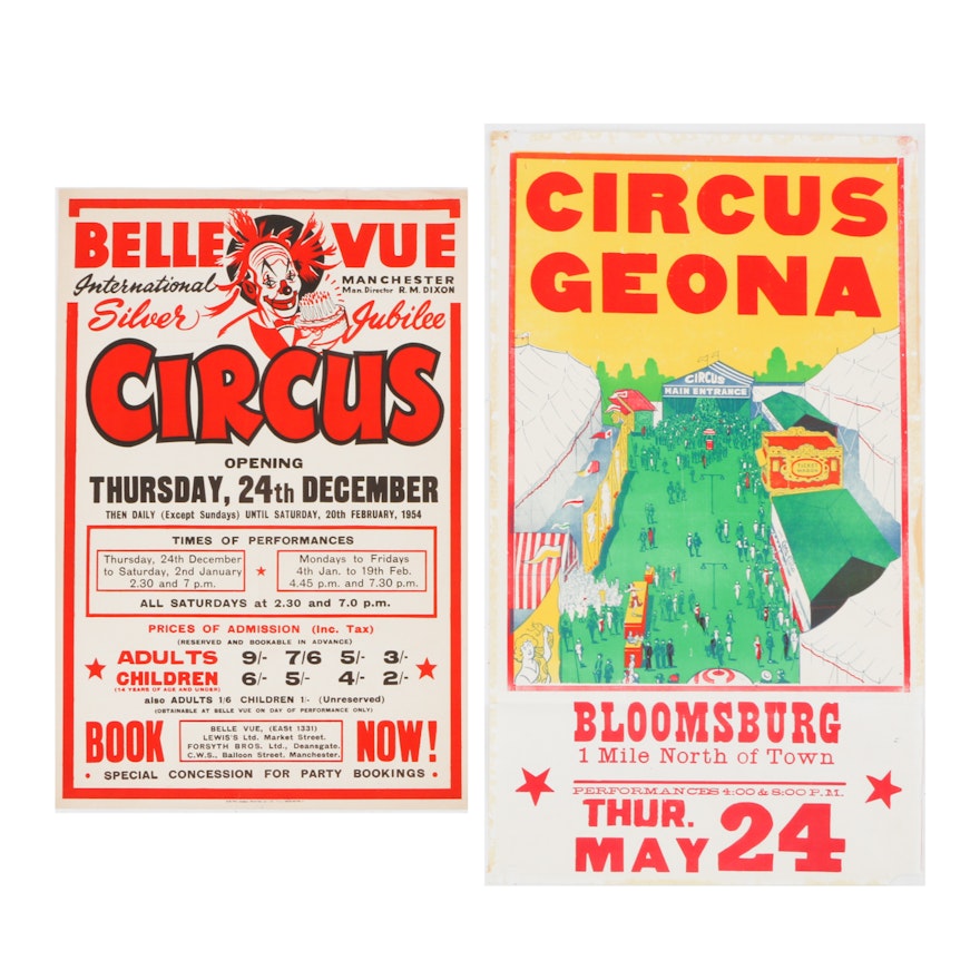 Pair of Vintage Circus Posters