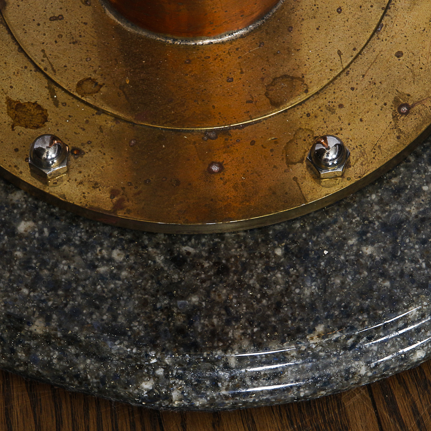 Metal and Stone Laminate Pedestal Table Base