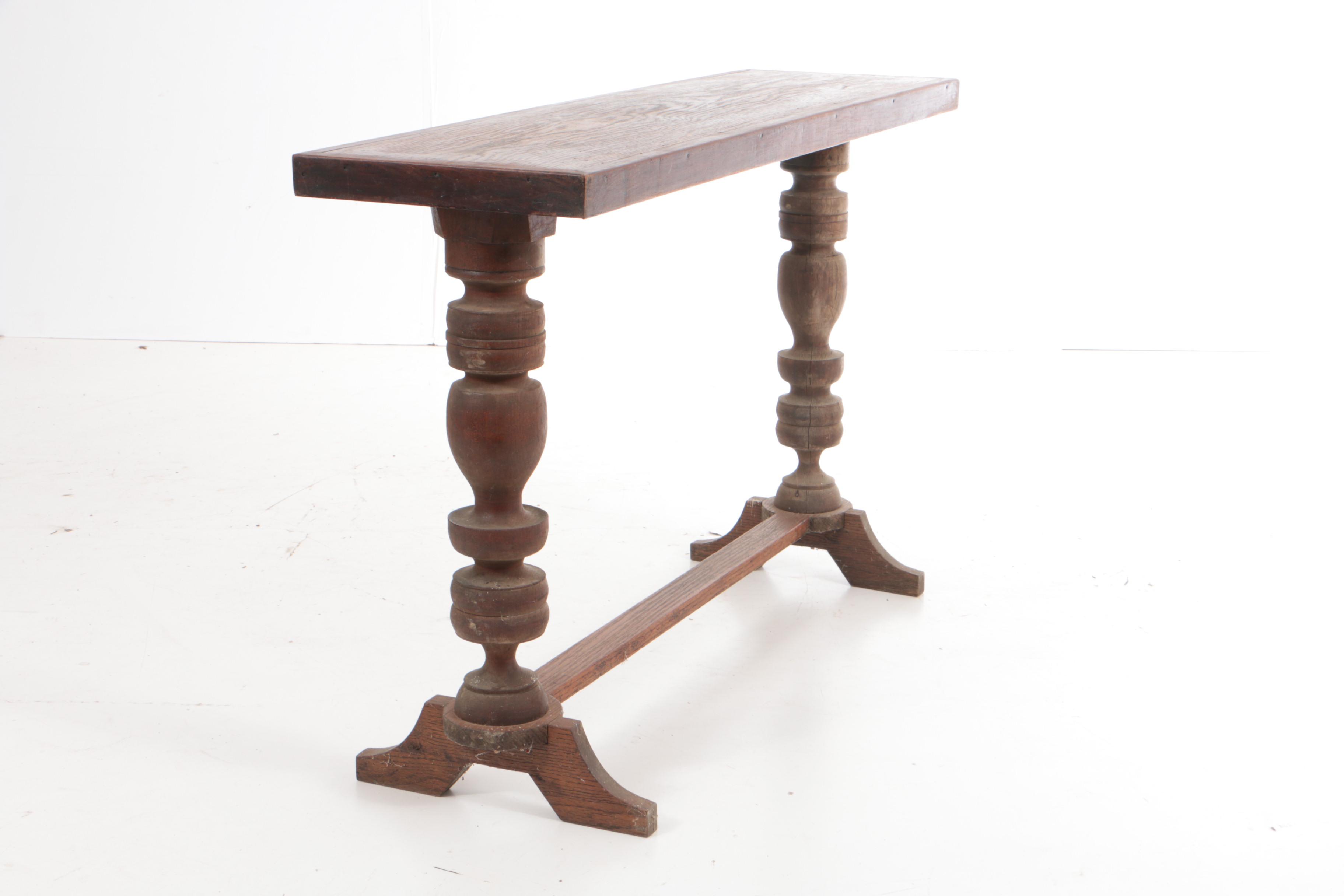 Antique Oak and Cherry Console Table
