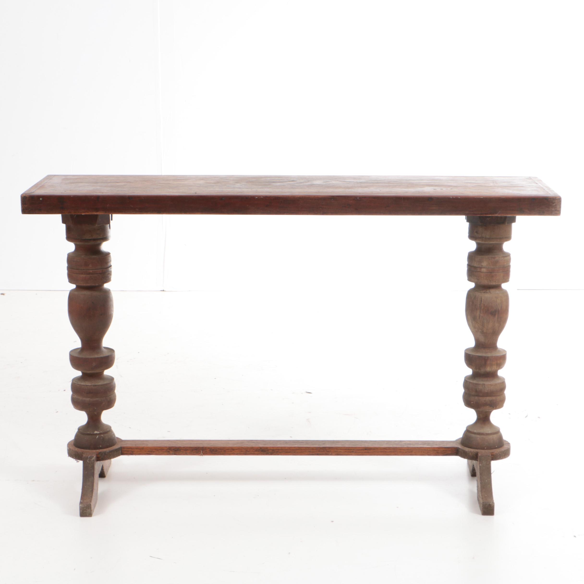 Antique Oak and Cherry Console Table