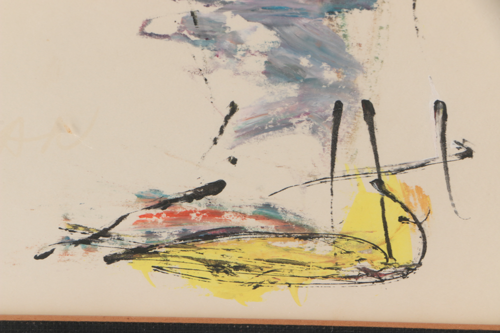 O'Brian Acrylic Painting on Paper of Golfer