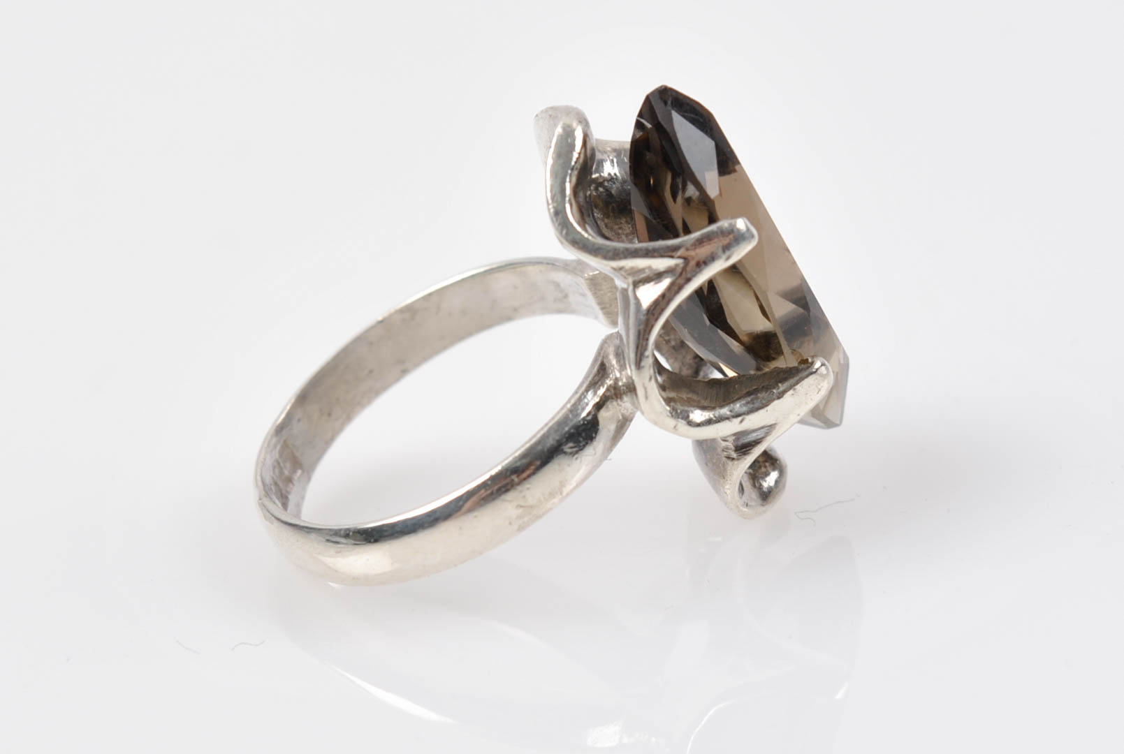 Sterling Silver 4.17 CT Smoky Quartz Ring