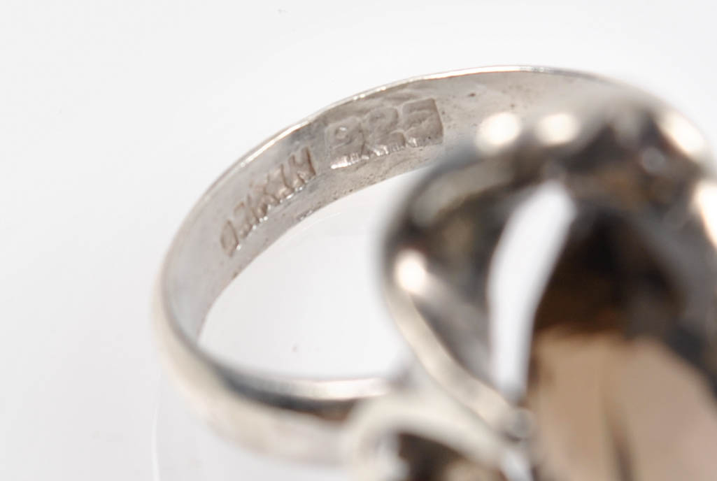 Sterling Silver 4.17 CT Smoky Quartz Ring