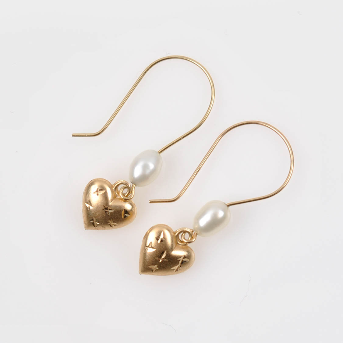 14K Yellow Gold Freshwater Pearl Earrings