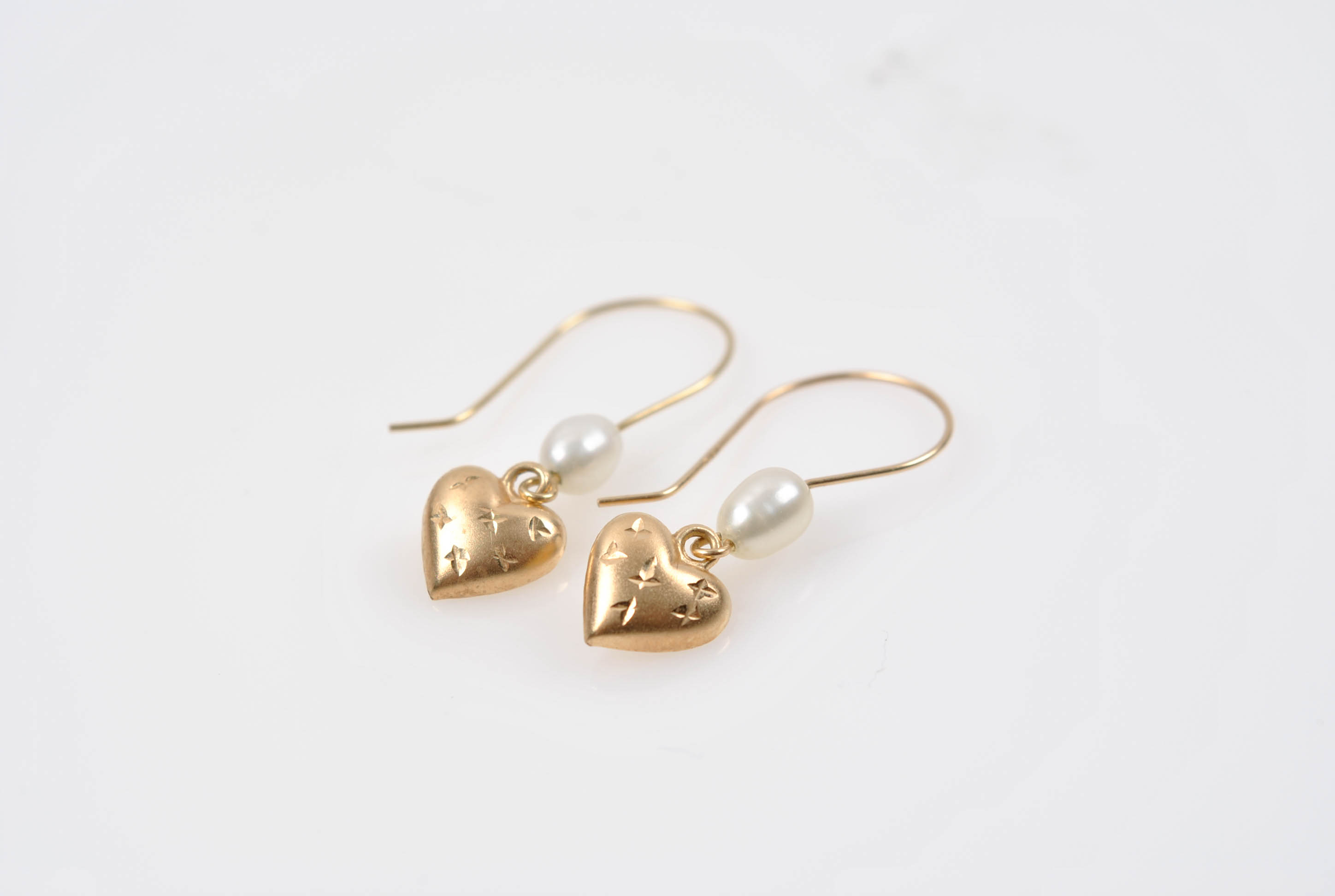 14K Yellow Gold Freshwater Pearl Earrings