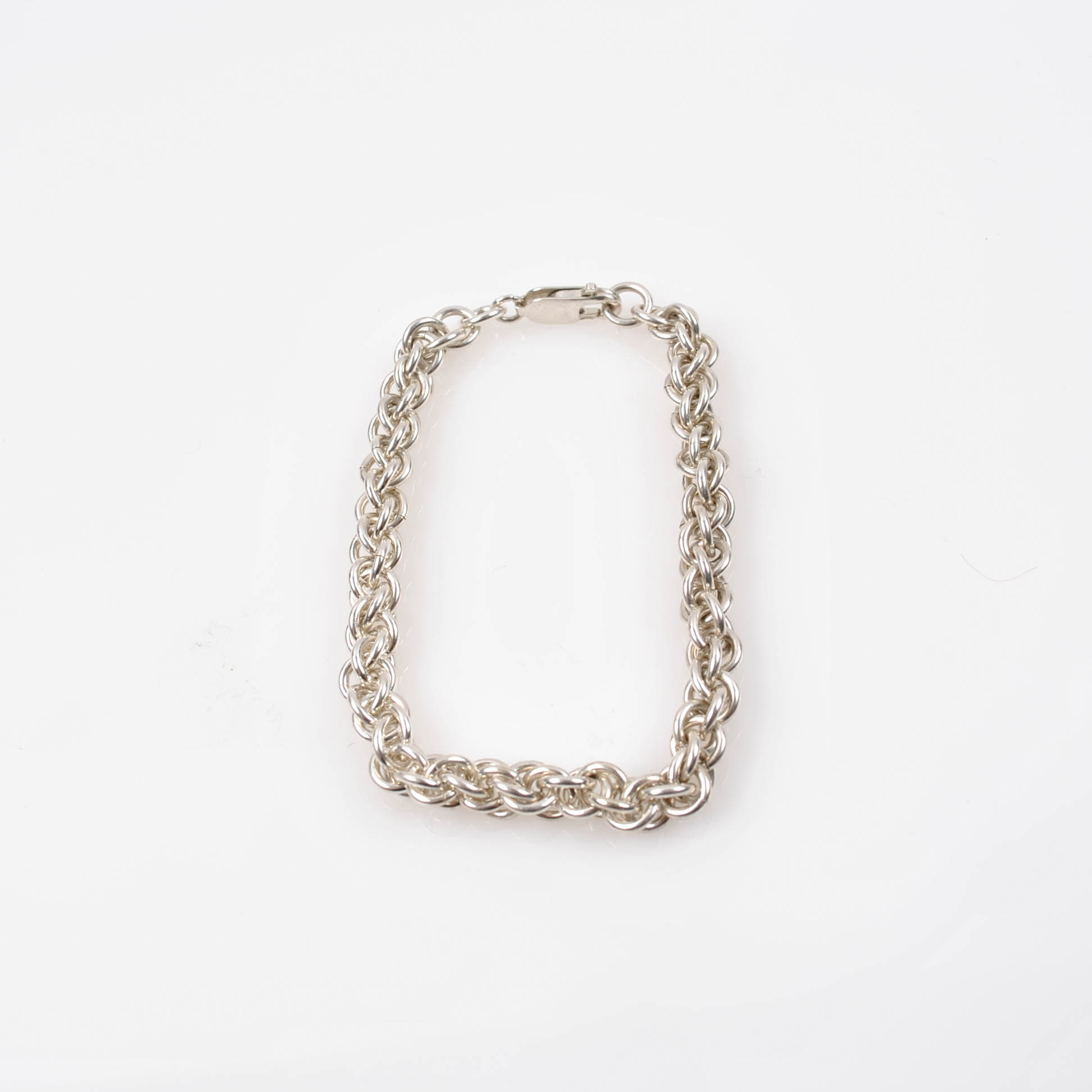 Sterling Silver Double Rolo Chain Bracelet