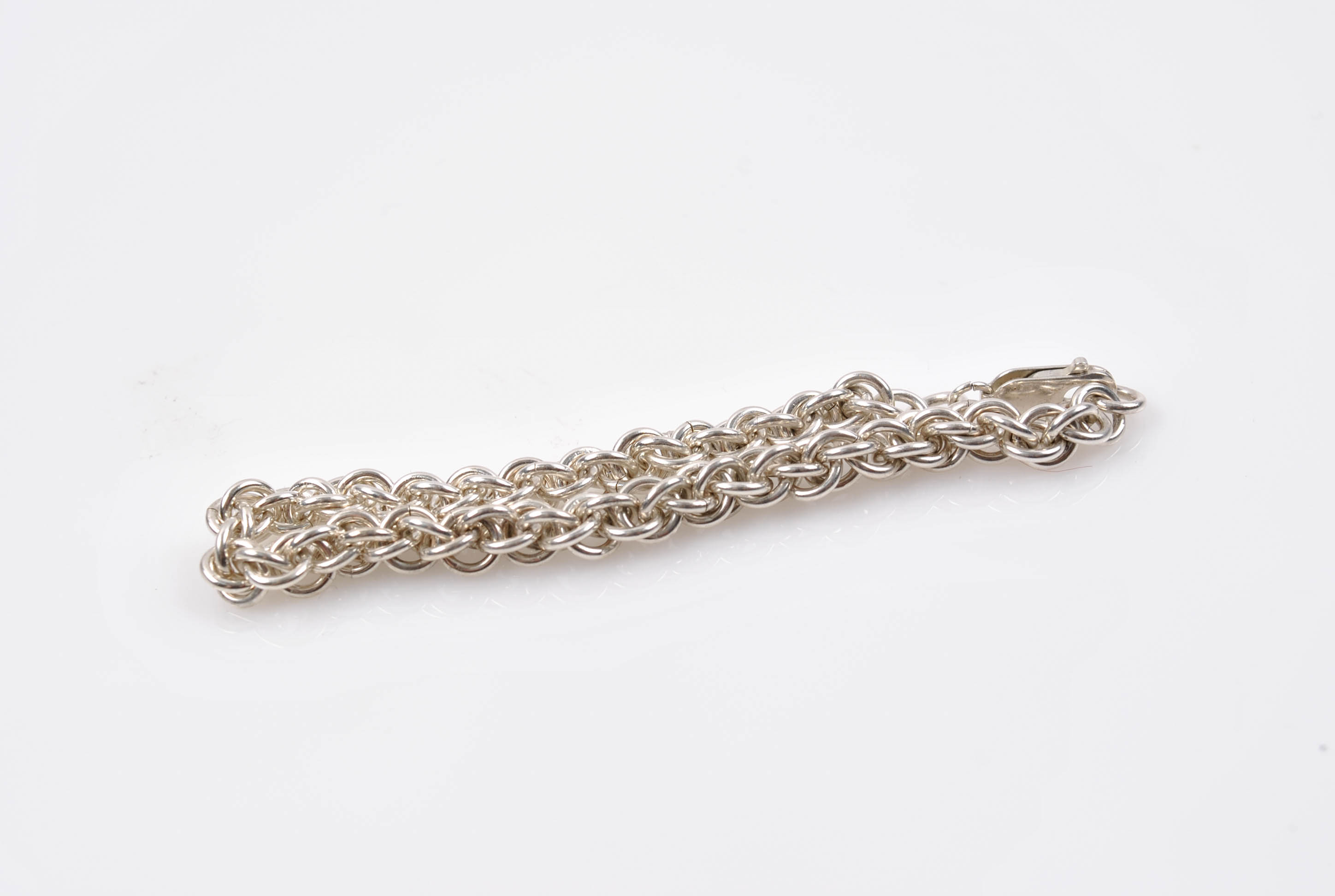 Sterling Silver Double Rolo Chain Bracelet
