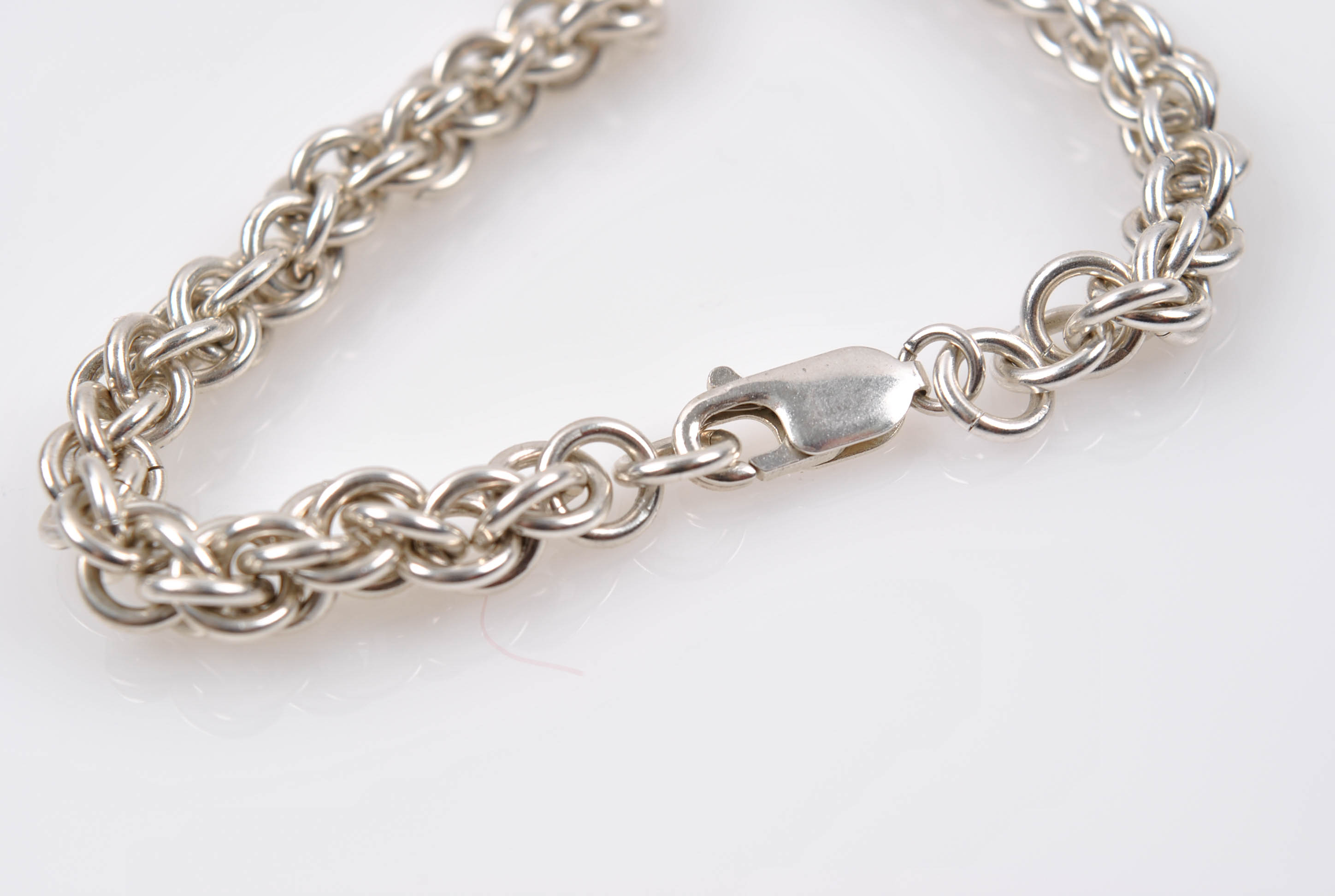 Sterling Silver Double Rolo Chain Bracelet
