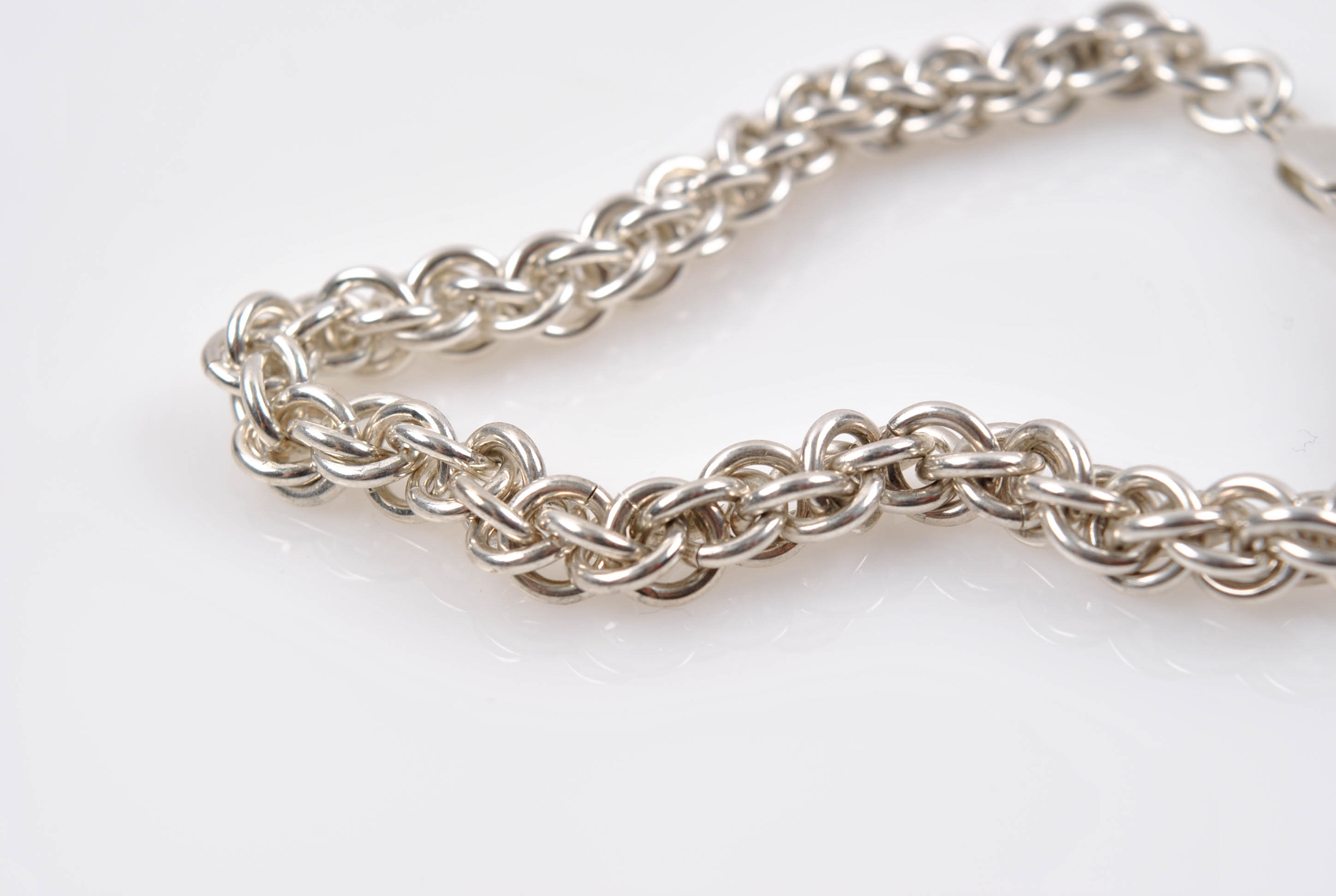 Sterling Silver Double Rolo Chain Bracelet
