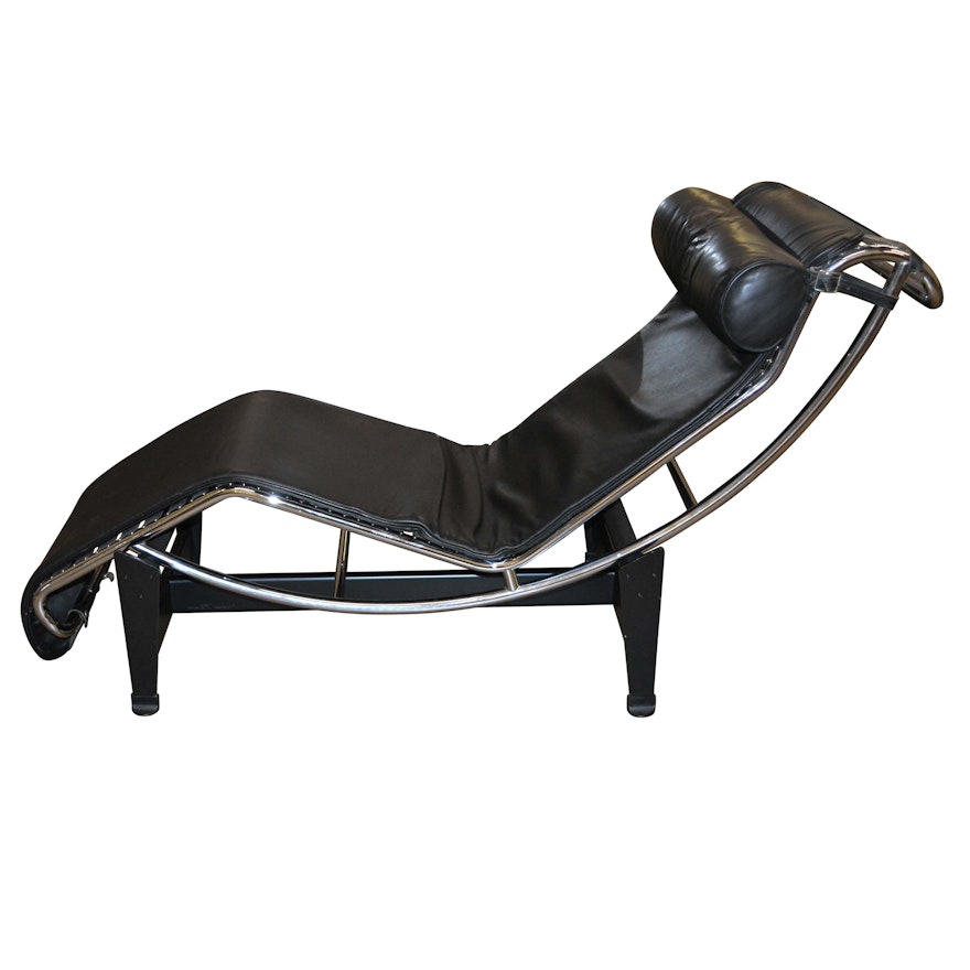 Le Corbusier "LC4" Black Leather Chaise