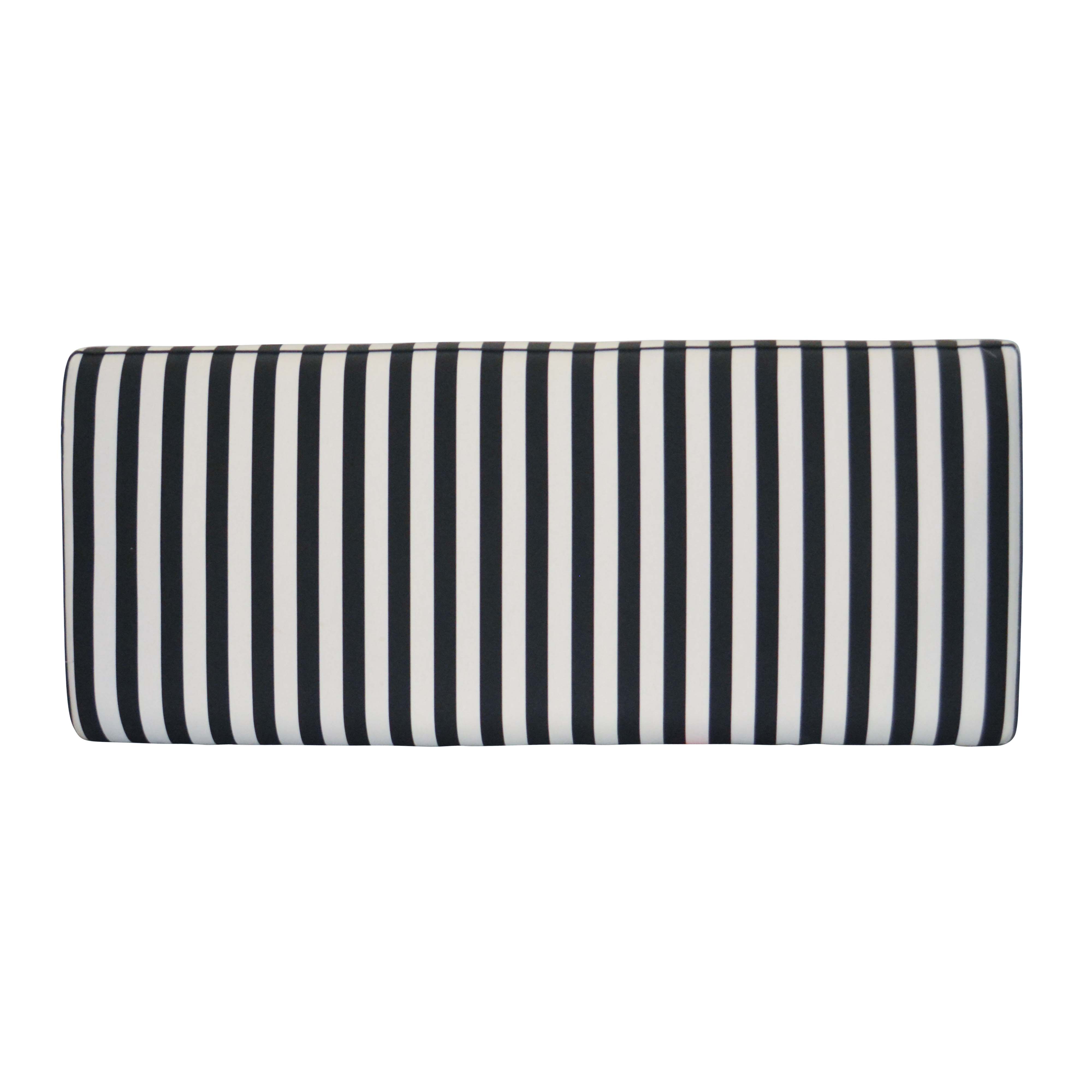 Black and White Upholstered Queen Size Headboard