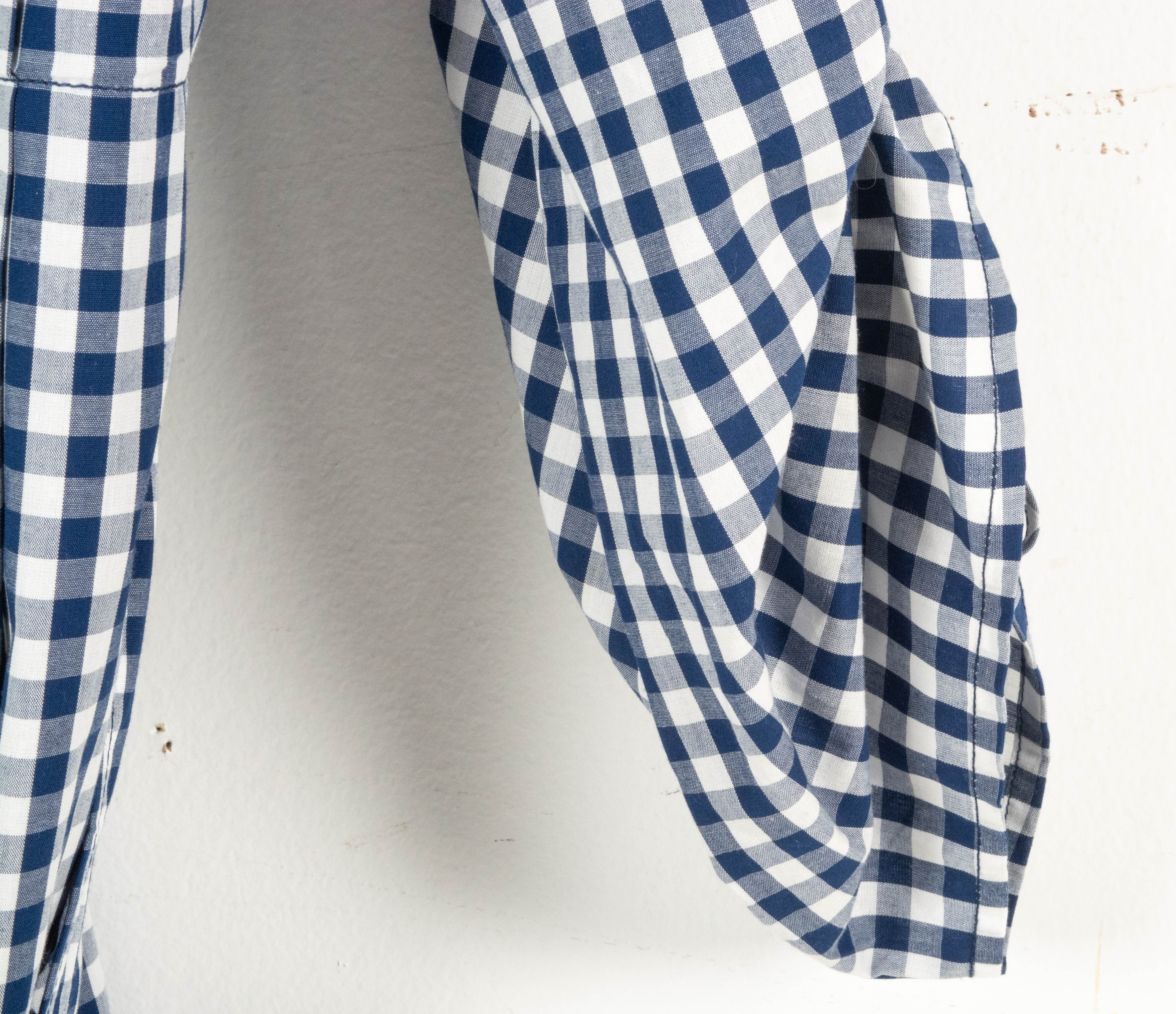 Tory Burch Aaron Blue and White Gingham Checked Belted Tunic