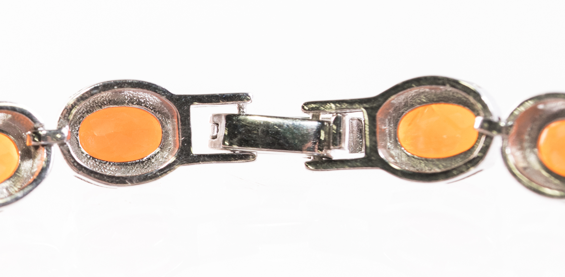 Sterling Silver and 13.50 CTW Fire Opal Tennis Bracelet