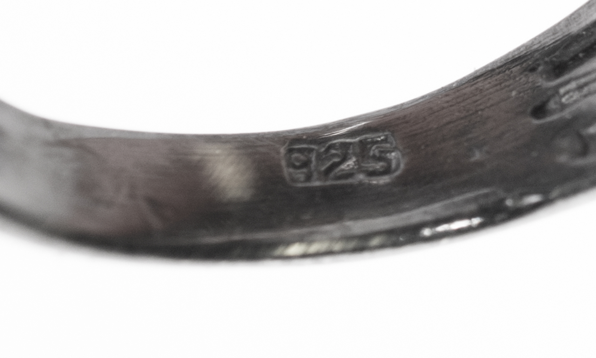 Oxidized Sterling Silver, Freshwater Pearl, and Garnet Ring