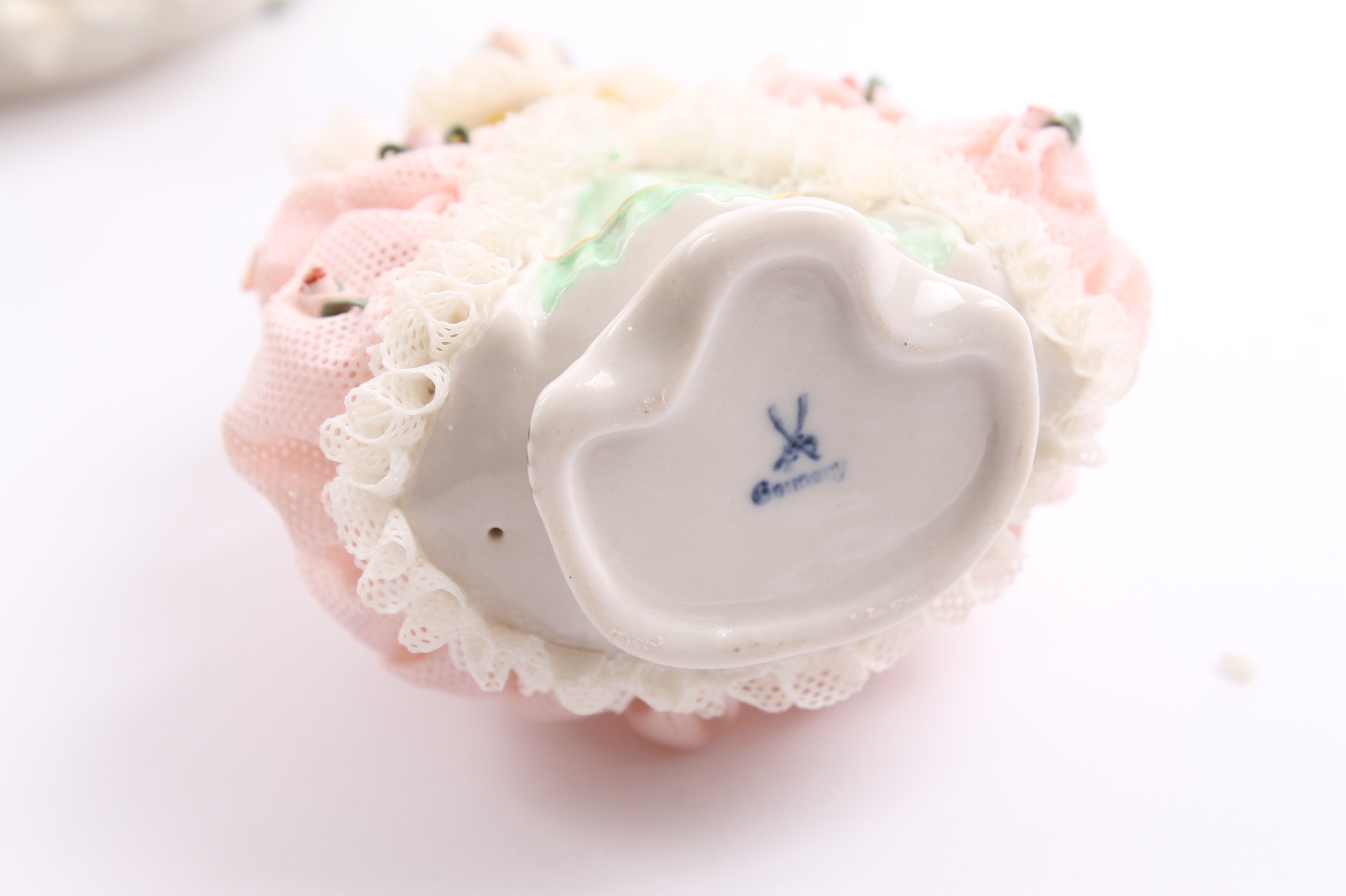 Vintage Dresden Lace Figurines Featuring Muller Volkstedt Irish Lace Swan