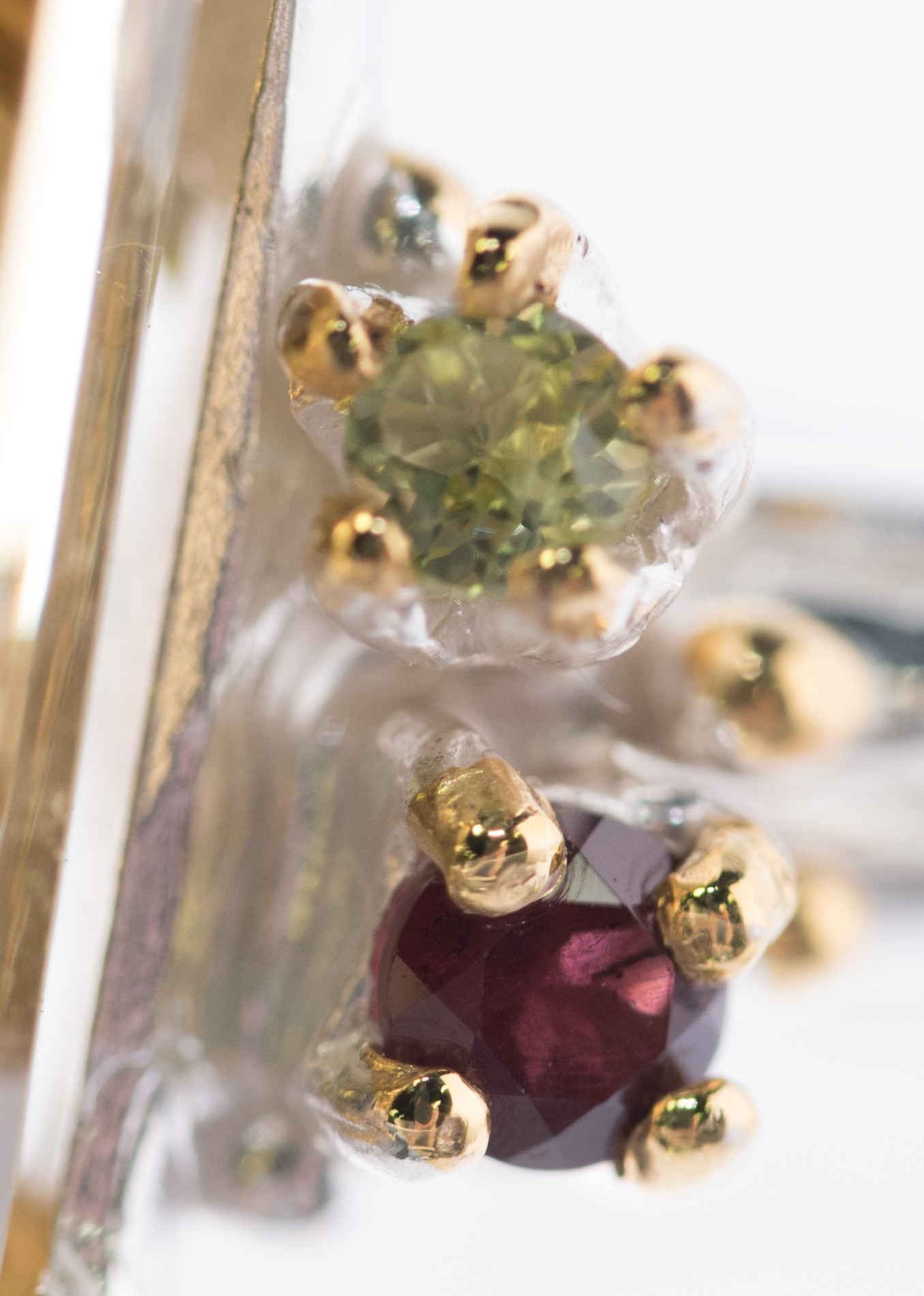 Sterling Silver, 9.25 CT Citrine, Peridot, and Tourmaline Ring