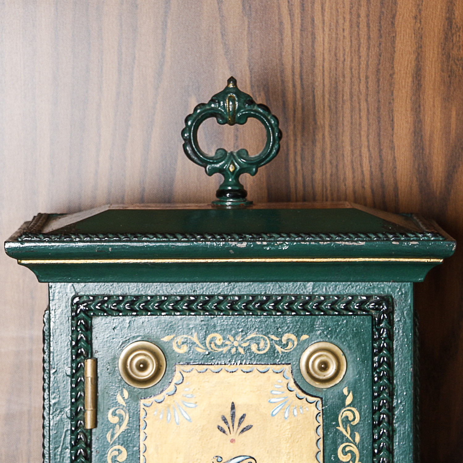 Cast Iron Hand-Painted Safe
