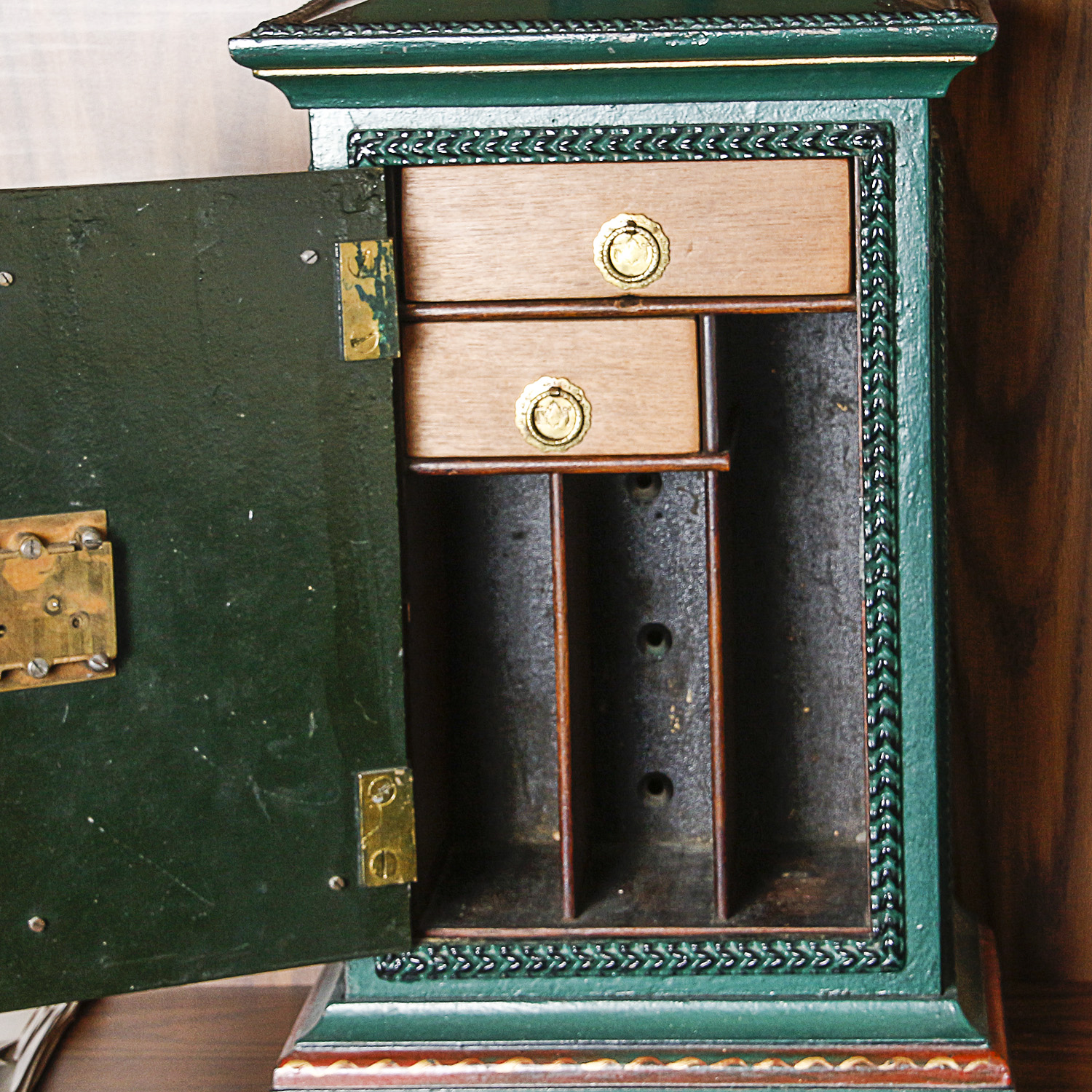 Cast Iron Hand-Painted Safe