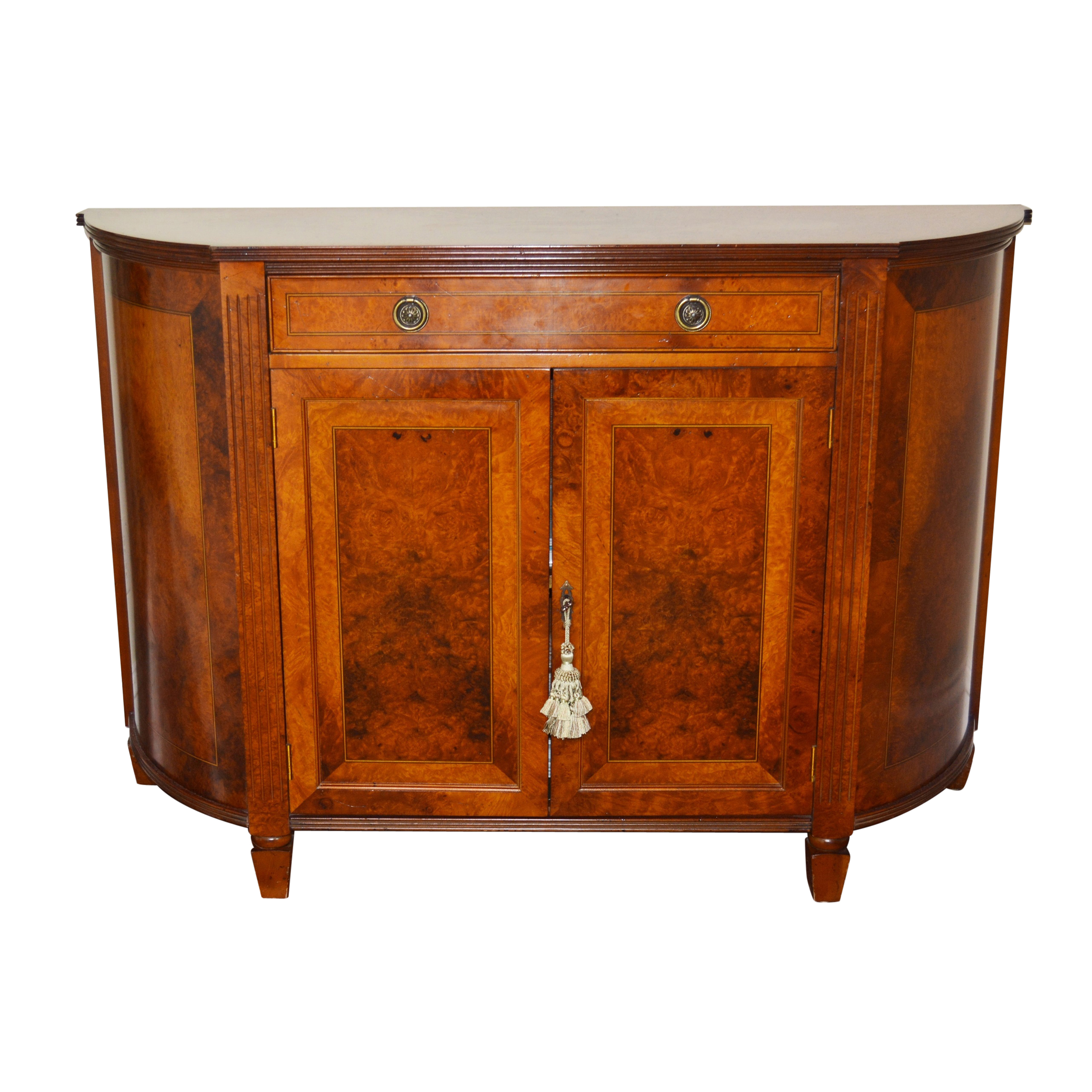 Figured Mahogany Veneer Demilune Chest