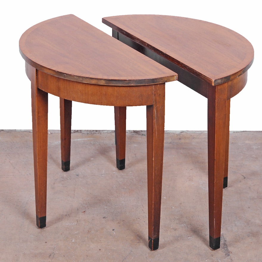 Half Circle Side Table Pair