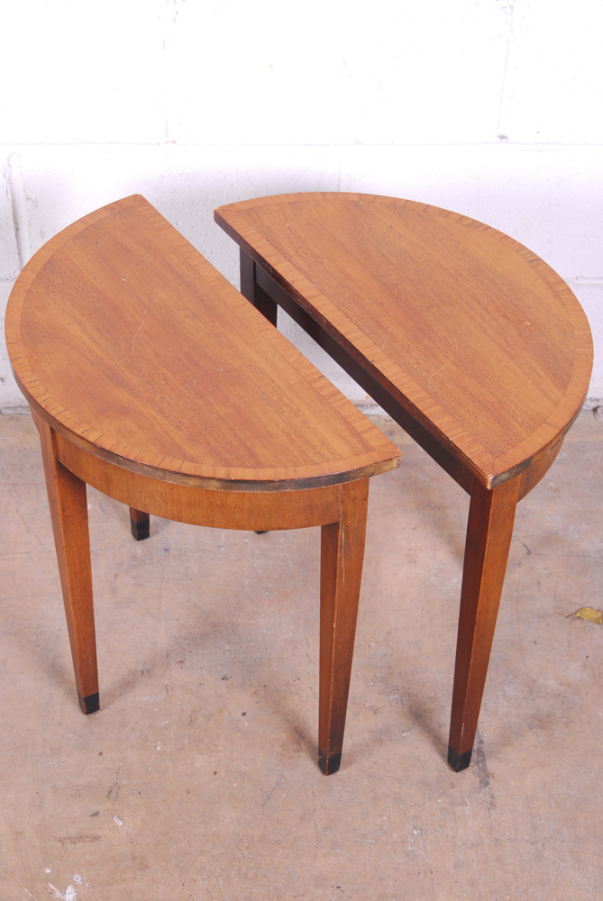 Half Circle Side Table Pair