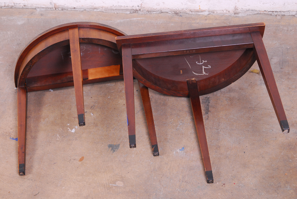 Half Circle Side Table Pair