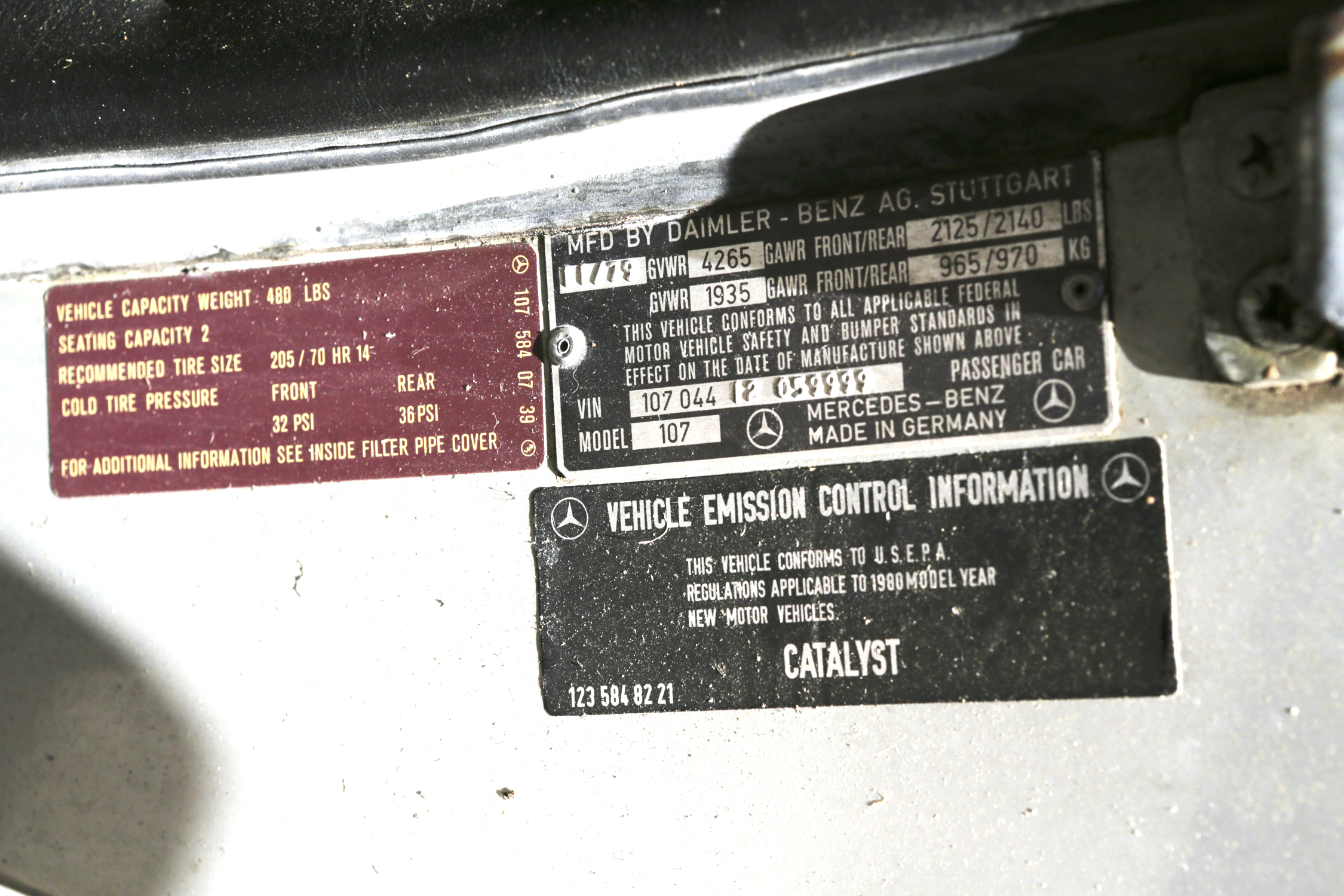 1980 Mercedes-Benz 450SL Convertible Roadster