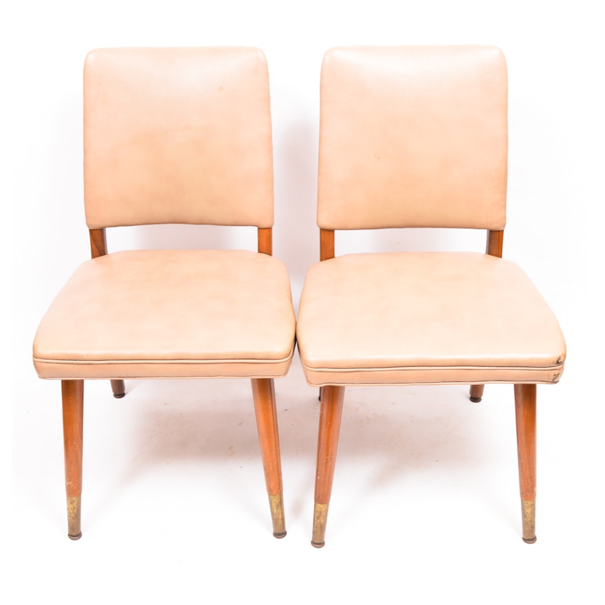 Mid Century Modern Vinyl Upholstered Chairs by B.L. Marble Chair Co.