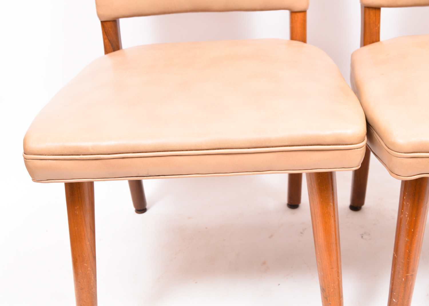 Mid Century Modern Vinyl Upholstered Chairs by B.L. Marble Chair Co.