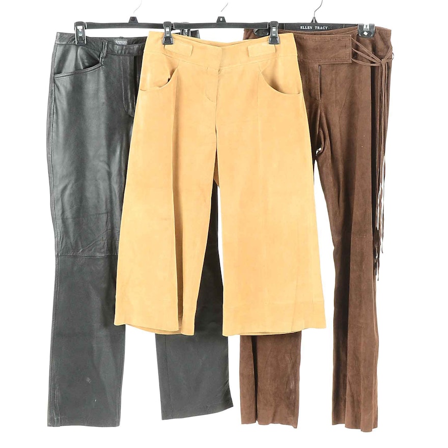 Women's Designer Suede and Leather Pants