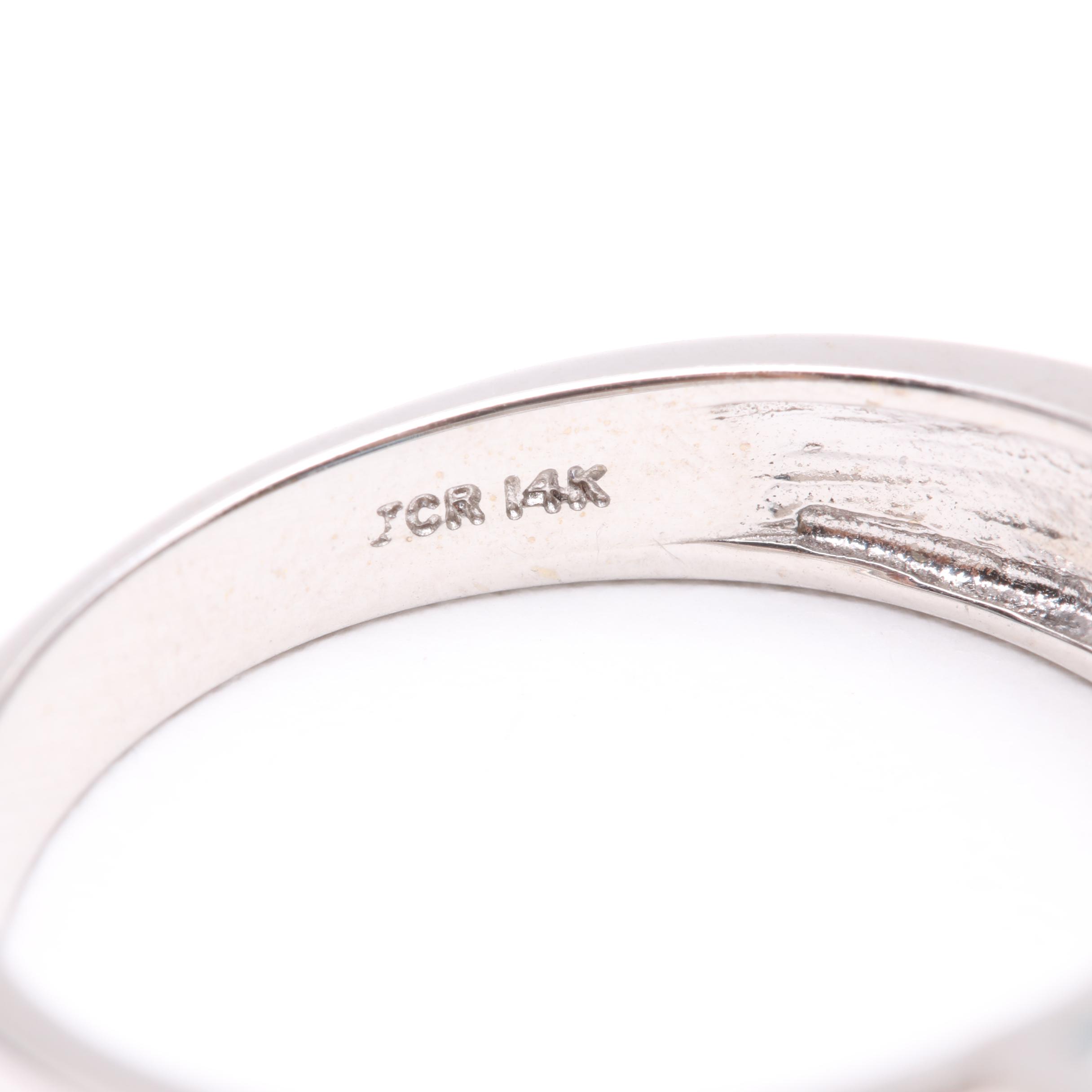 14K White Gold Blue Topaz Ring