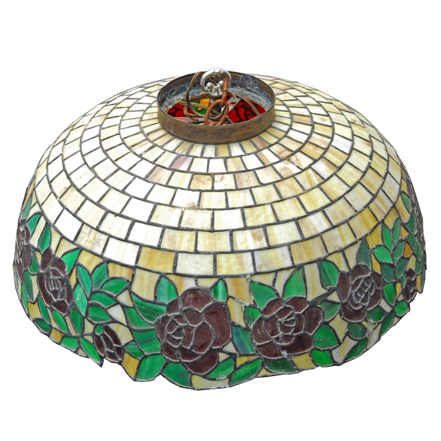 Vintage Stained Glass Pendant Light