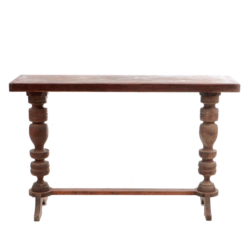 Antique Oak and Cherry Console Table