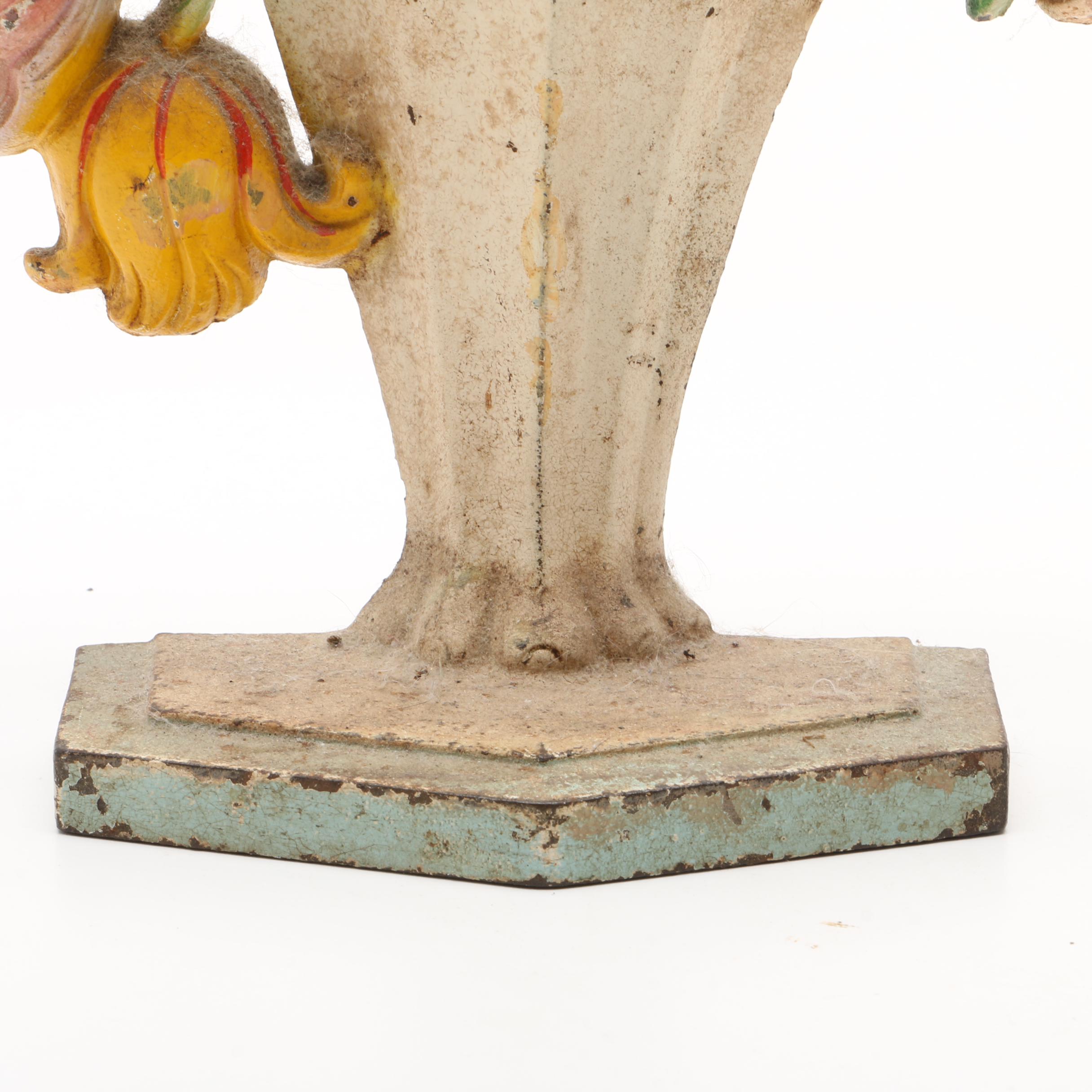 Vintage Cast Iron Tulips and Roses Doorstops Including Hubley