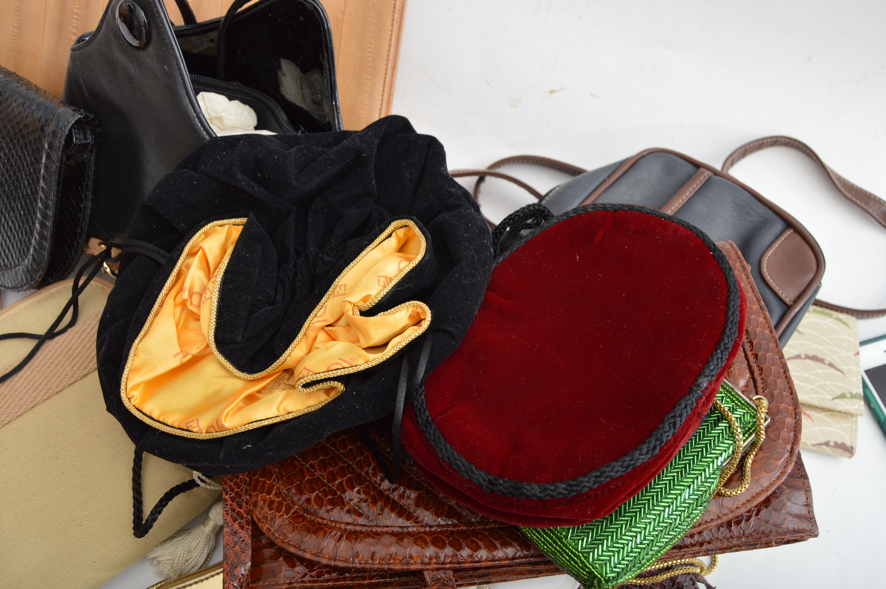 Vintage Handbags with Beaded, Eel Skin, Snakeskin