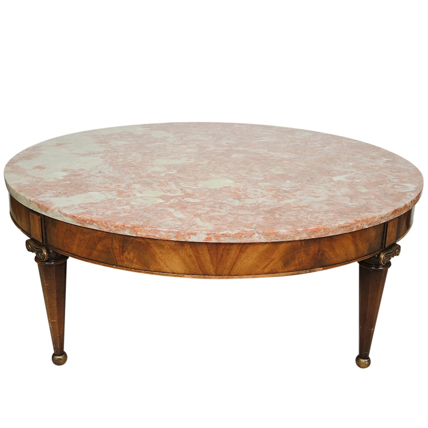 Vintage Round Marble Top Coffee Table