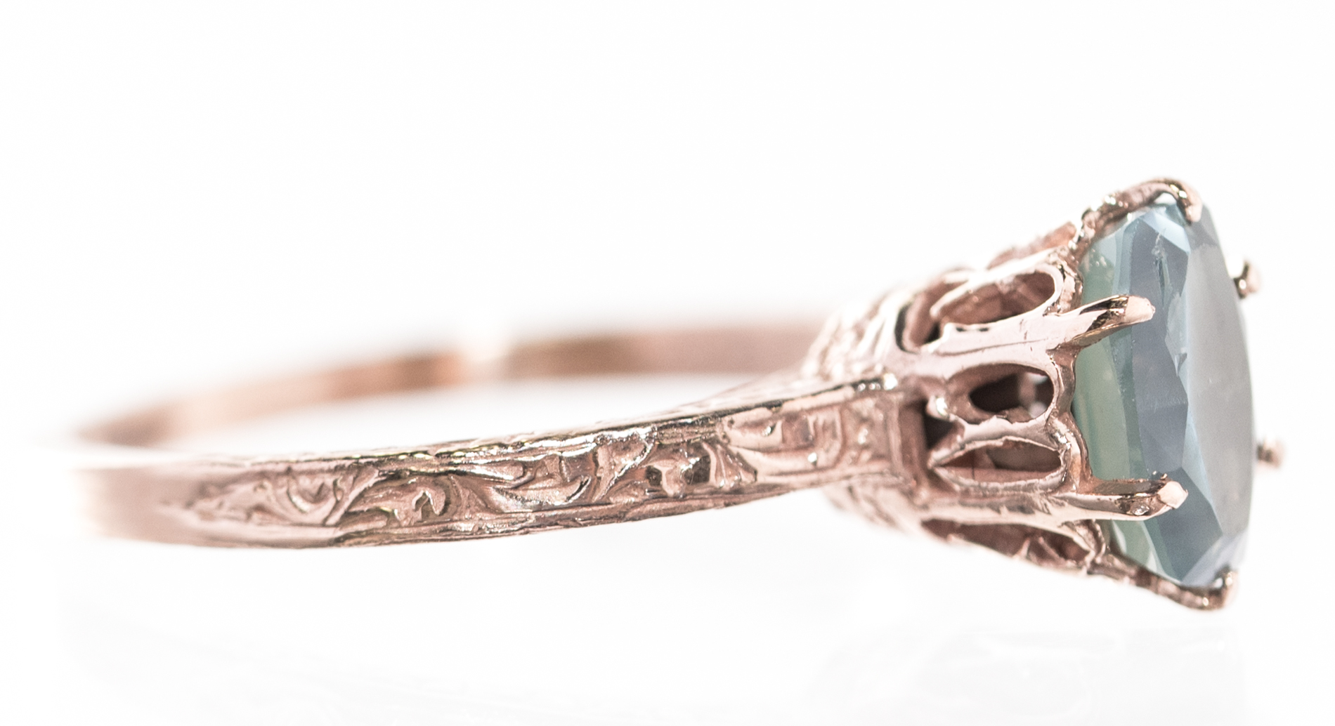 14K Yellow and Rose Gold and Alexandrite Ring