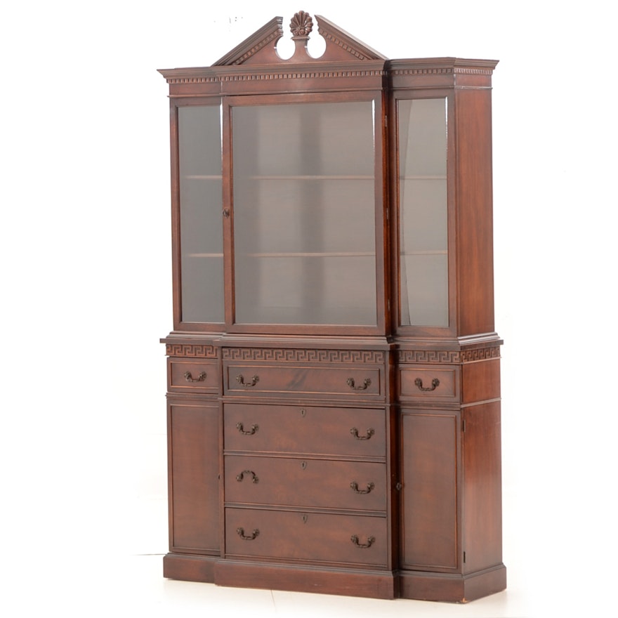 Mahogany Breakfront Secretary Desk by American of Martinsville