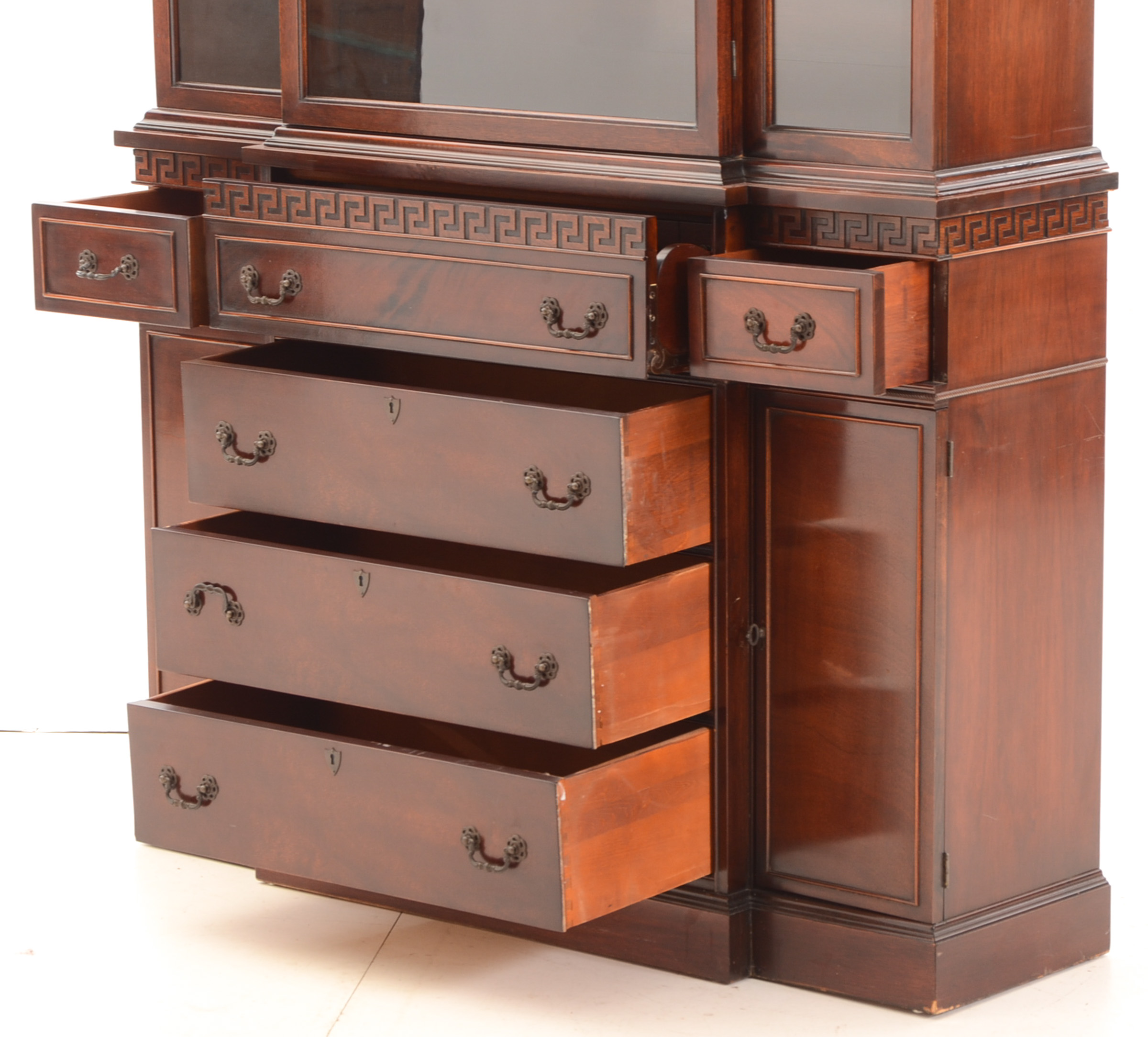 Mahogany Breakfront Secretary Desk by American of Martinsville