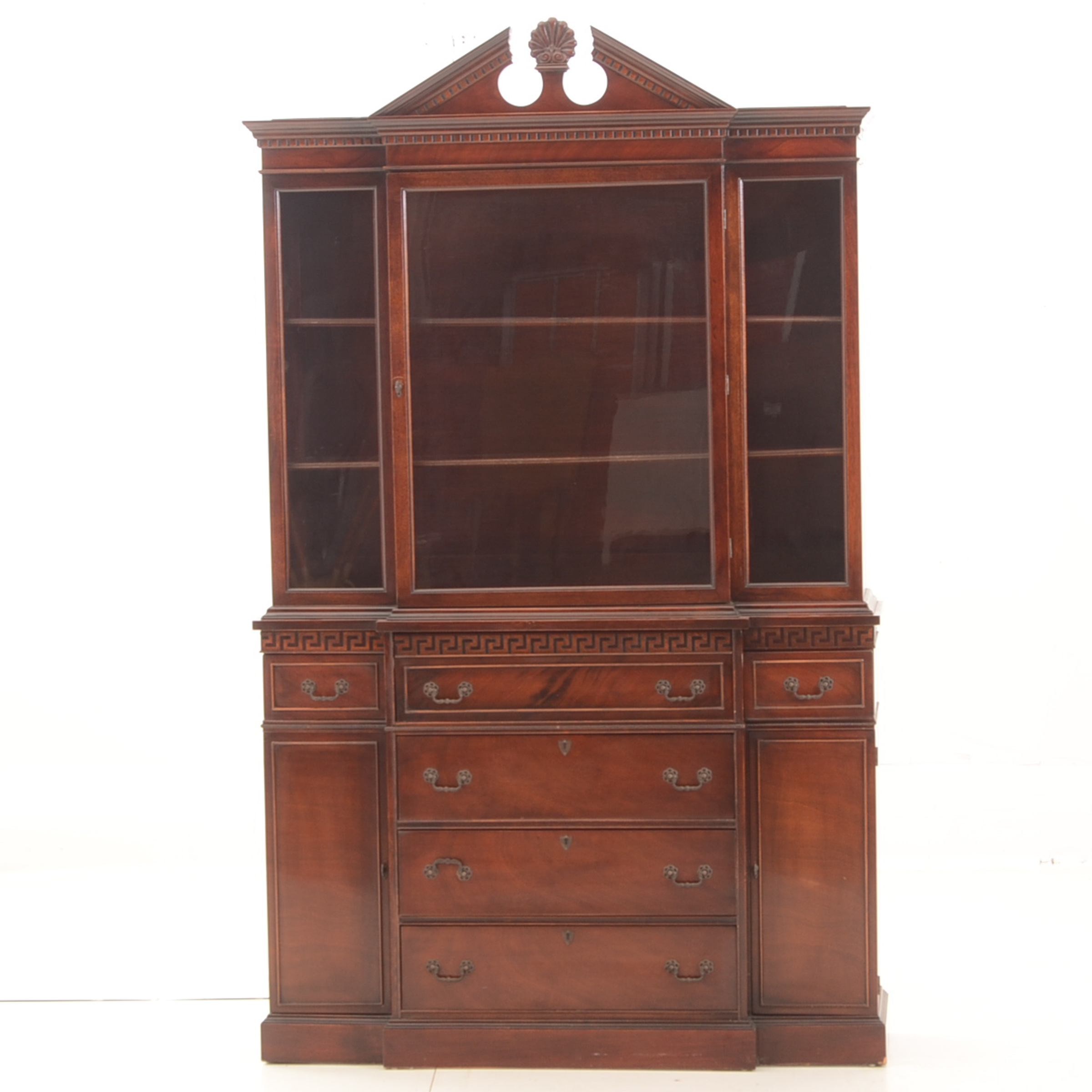 Mahogany Breakfront Secretary Desk by American of Martinsville