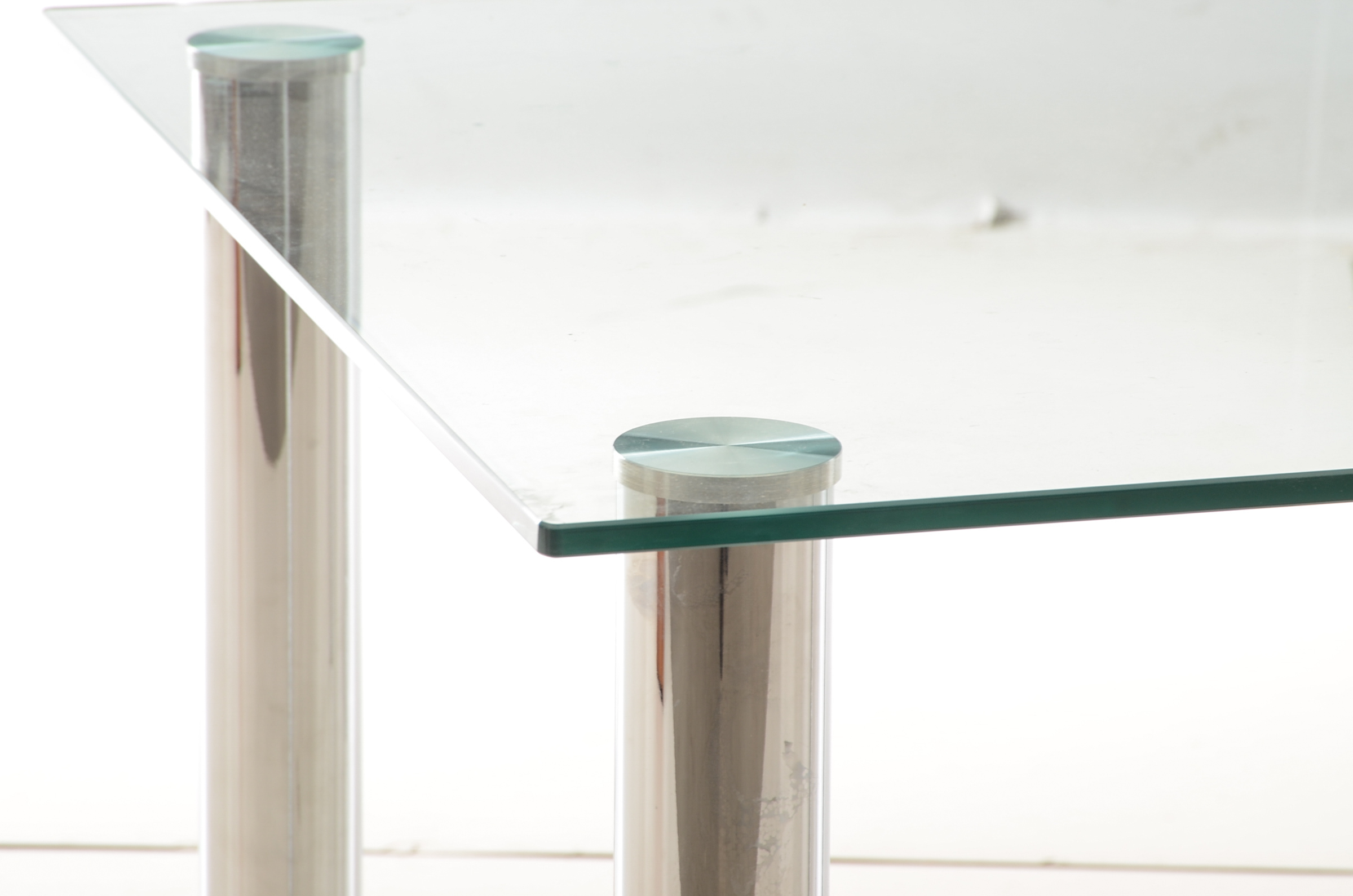 Glass and Chrome Dining Table